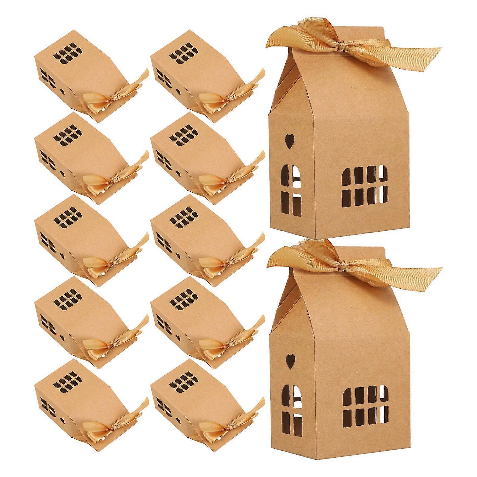 Sugar Candy Box House Shaped Gift Boxes for Party 12Pcs Paper Storage