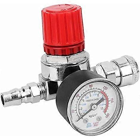 Pressure Regulator Switch Control Valve Gauge with Male/Female Connector for Air Compressor