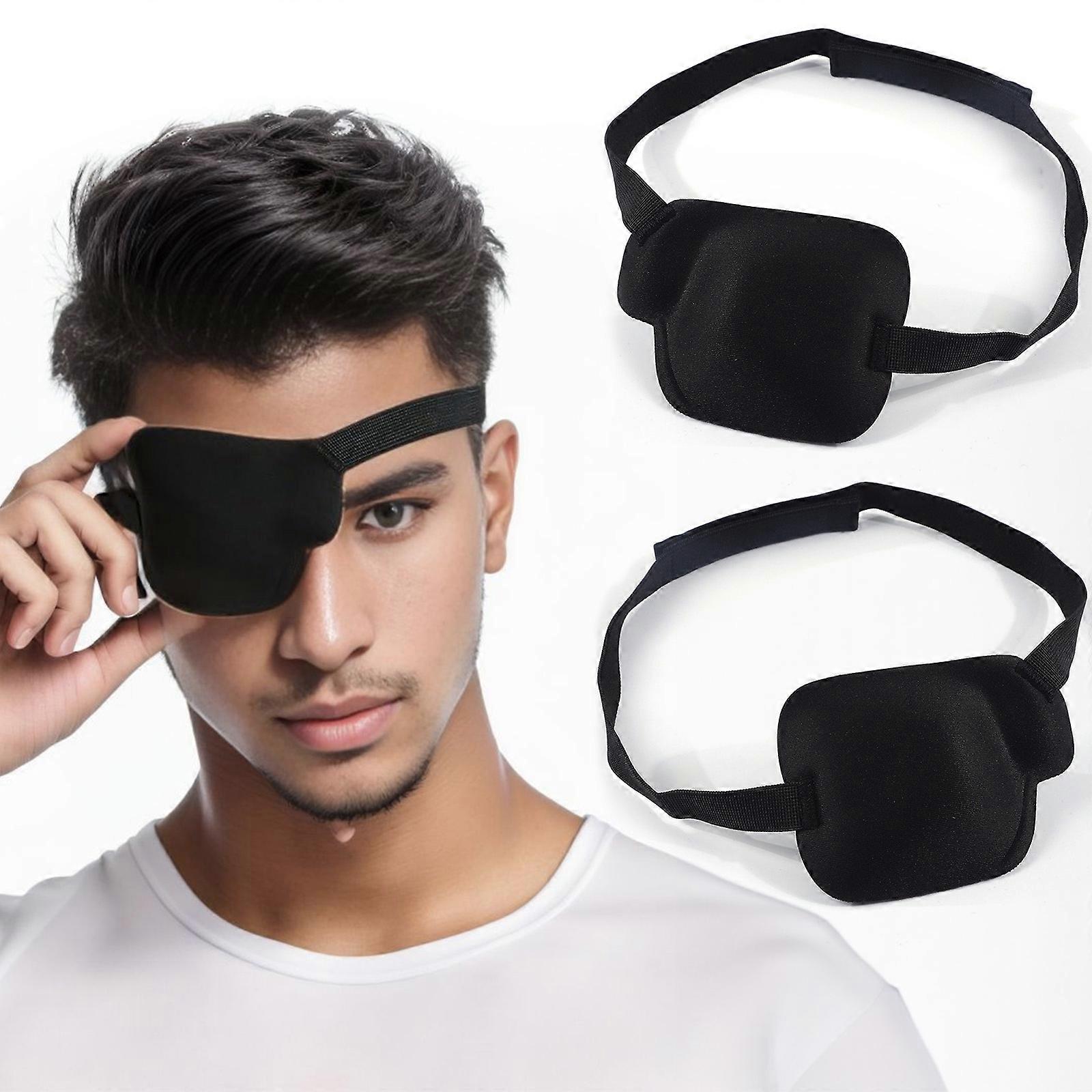 2pieces Elastic Adjustable Eye Mask Portable And Innovative Eye Patch Alternative Single Eye Patch