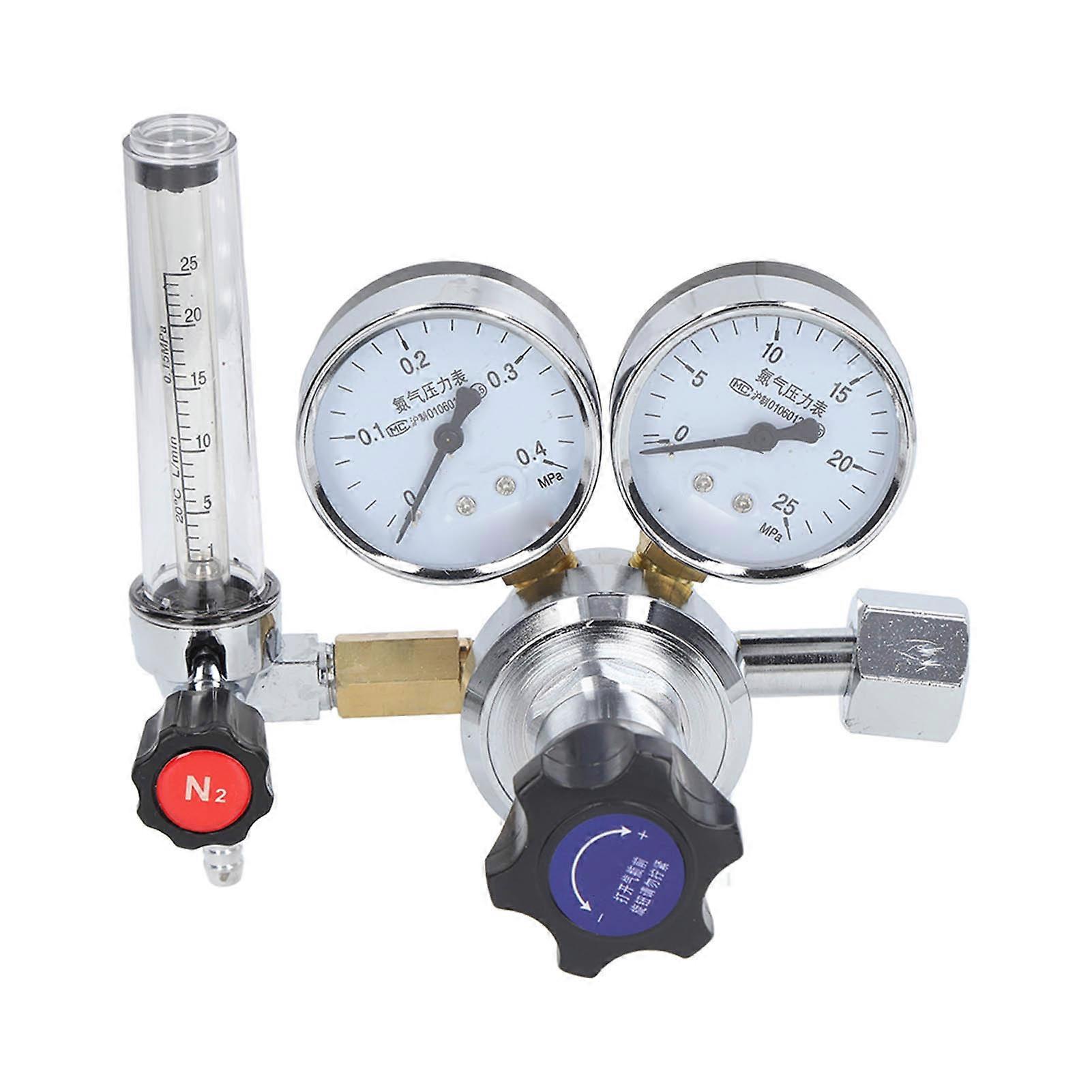 Nitrogen Gas Regulator Valve Brass 25L/min Flow Meter 0.3MPa