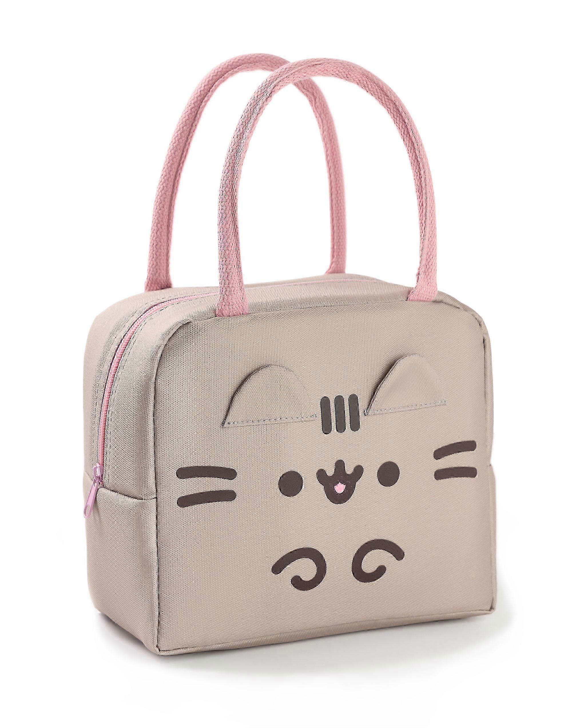 Pusheen Damska torba na lunch z zamkiem błyskawicznym Brązowa nowość Twarz -