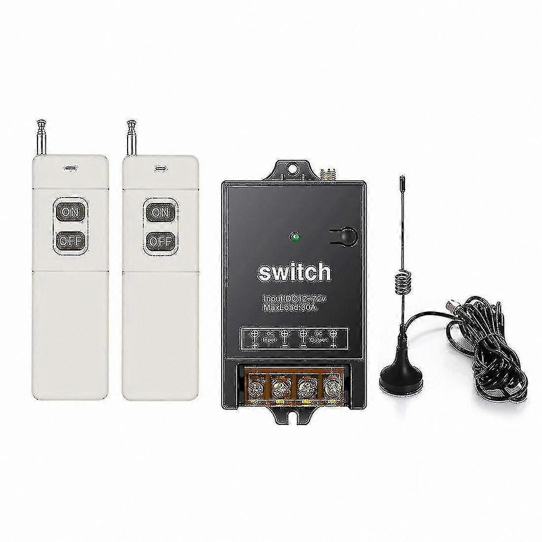 Long Range Wireless Switch, 3000m Remote Control Relay for DC 12-72V/40A Pump and Lighting Systems