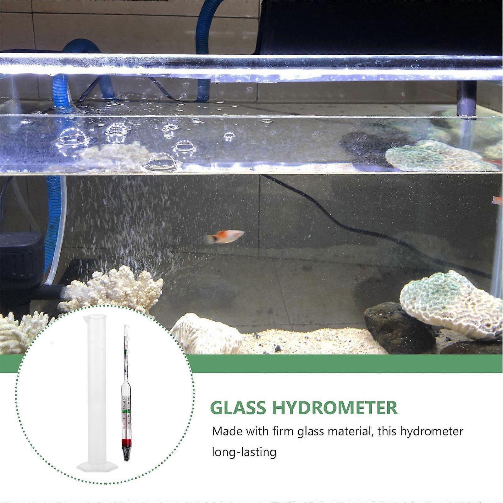 1 Set Salinity Hydrometer Salt Water Gravimeter Sea Water Testing Tool With Measuring Cylinder