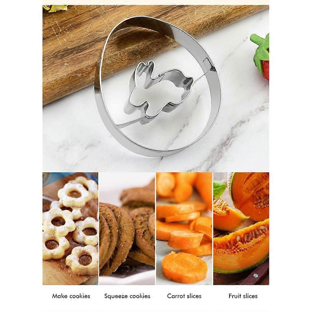 9Pcs Stainless Steel Easter Cutter Set 6.8x5.8x2cm Silver Baking Tools