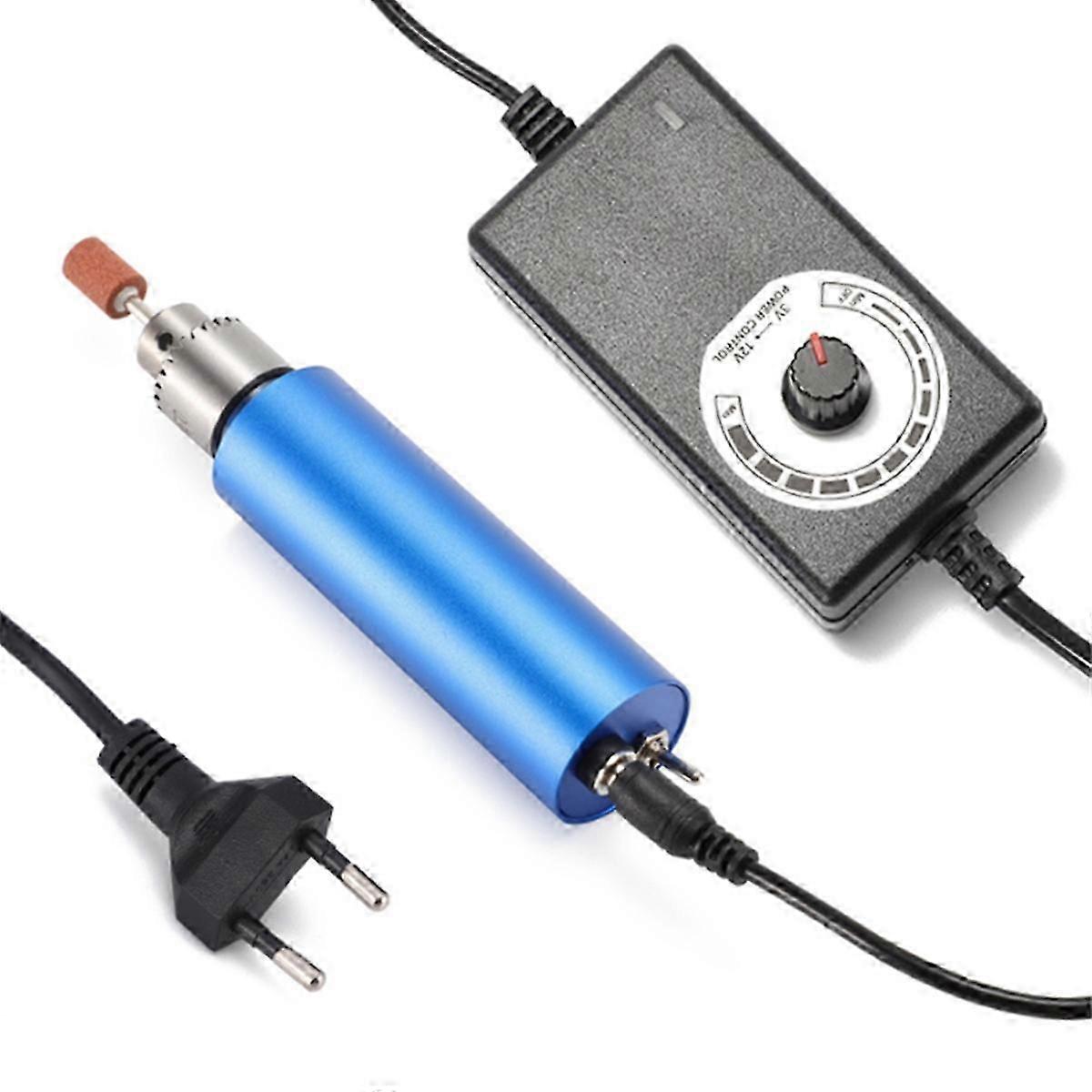 Plug-in Mini Electric Grinder with Wrench, Stepless Speed 13000rpm Handheld Drill for EU - Compact Tool Kit