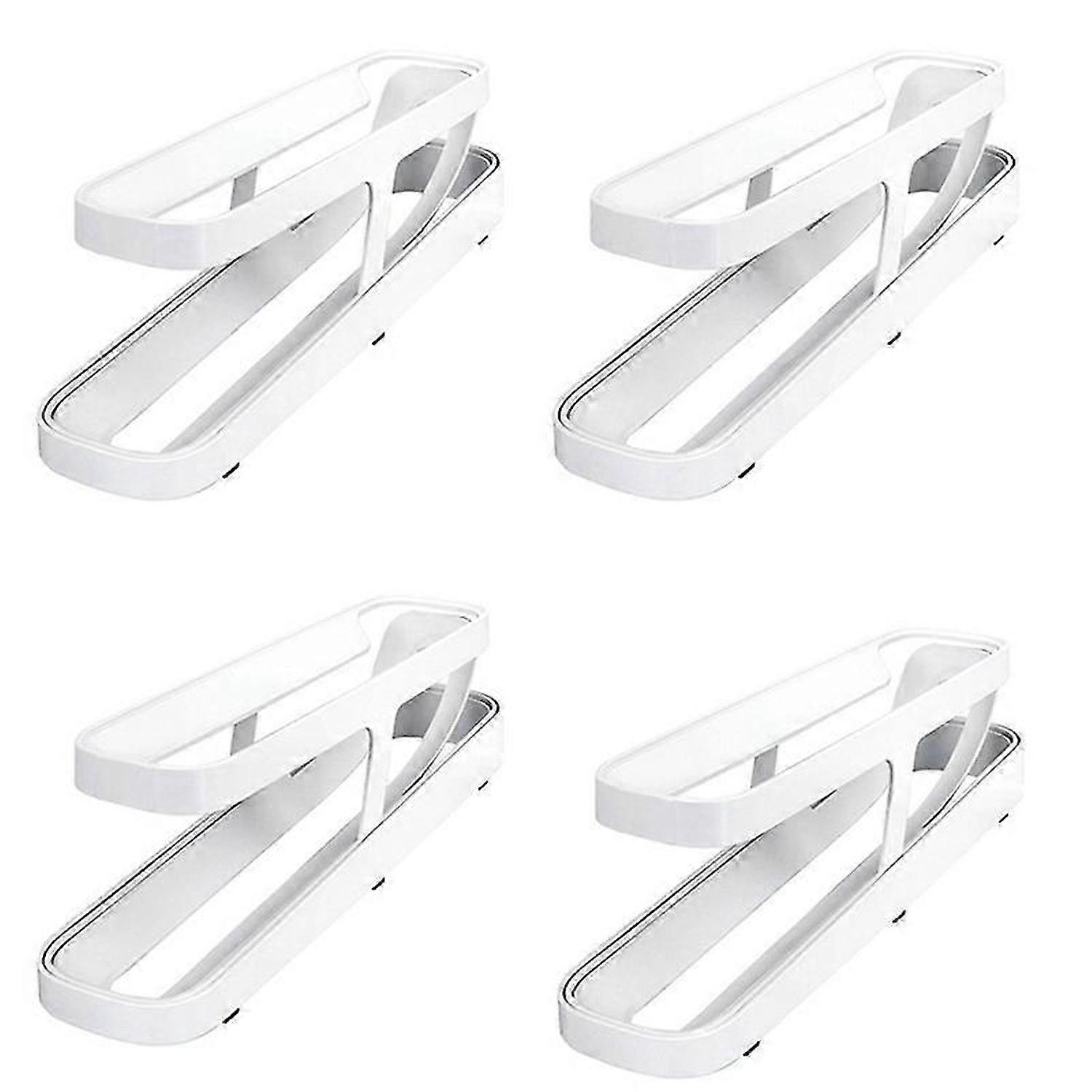 4Pcs Egg Holder for Refrigerator, Rolling Egg Storage Container