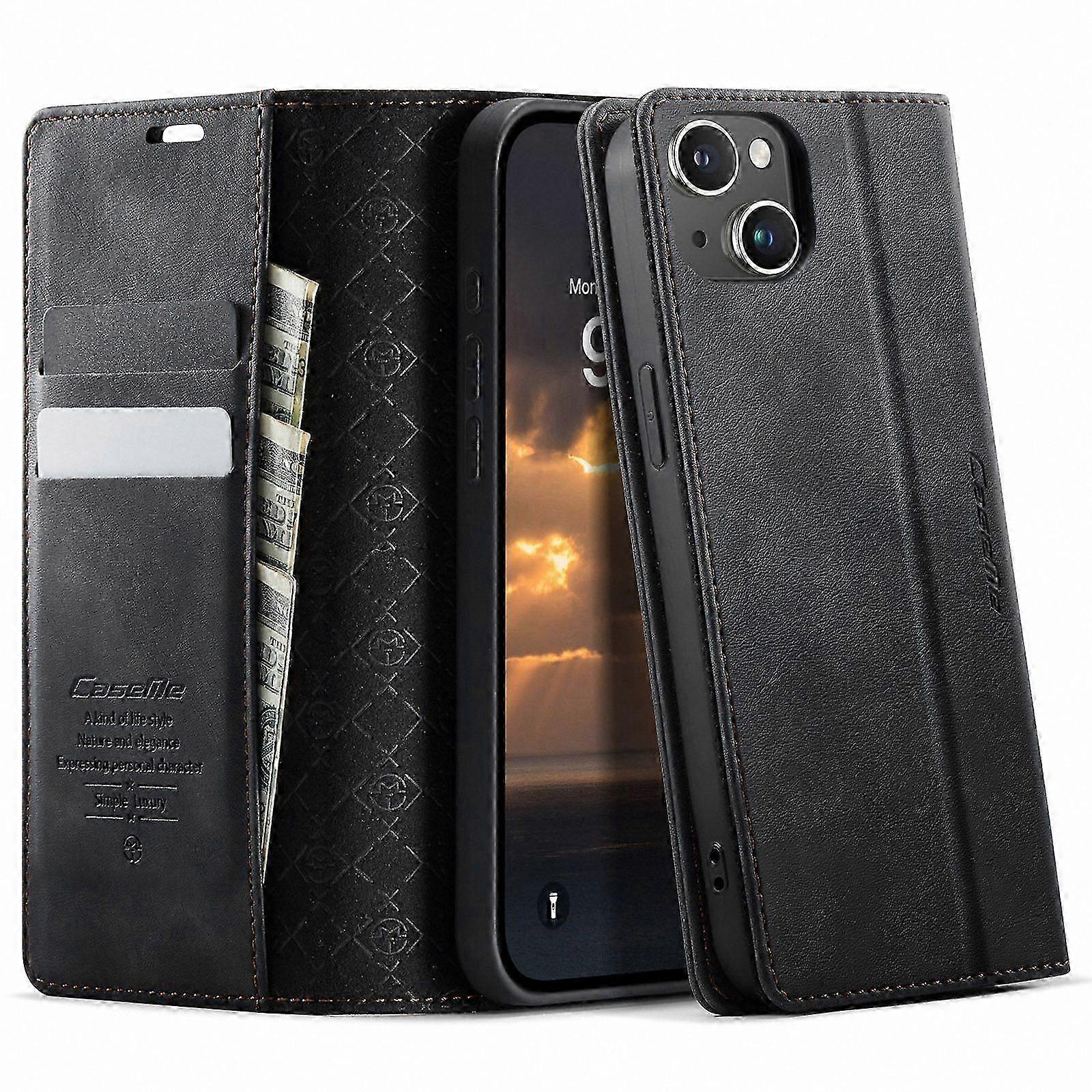 Leather Wallet Case with Stand for 5.4 Inch Smartphone Cover, Calf Texture Phone Case for Mini Model