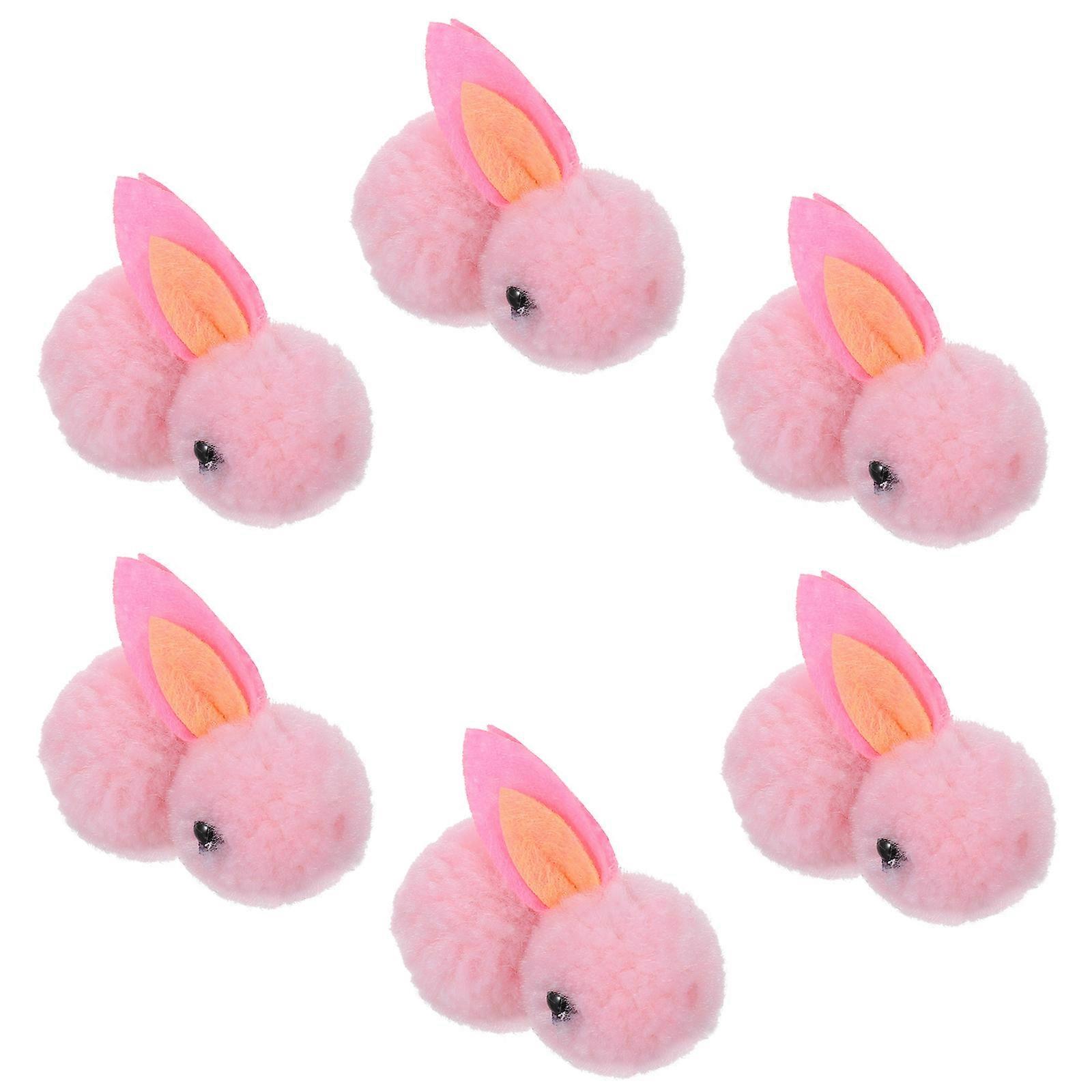 Cute Plushies Christmas Tree Decoration Pink Plush Material Photo Prop 6Pcs
