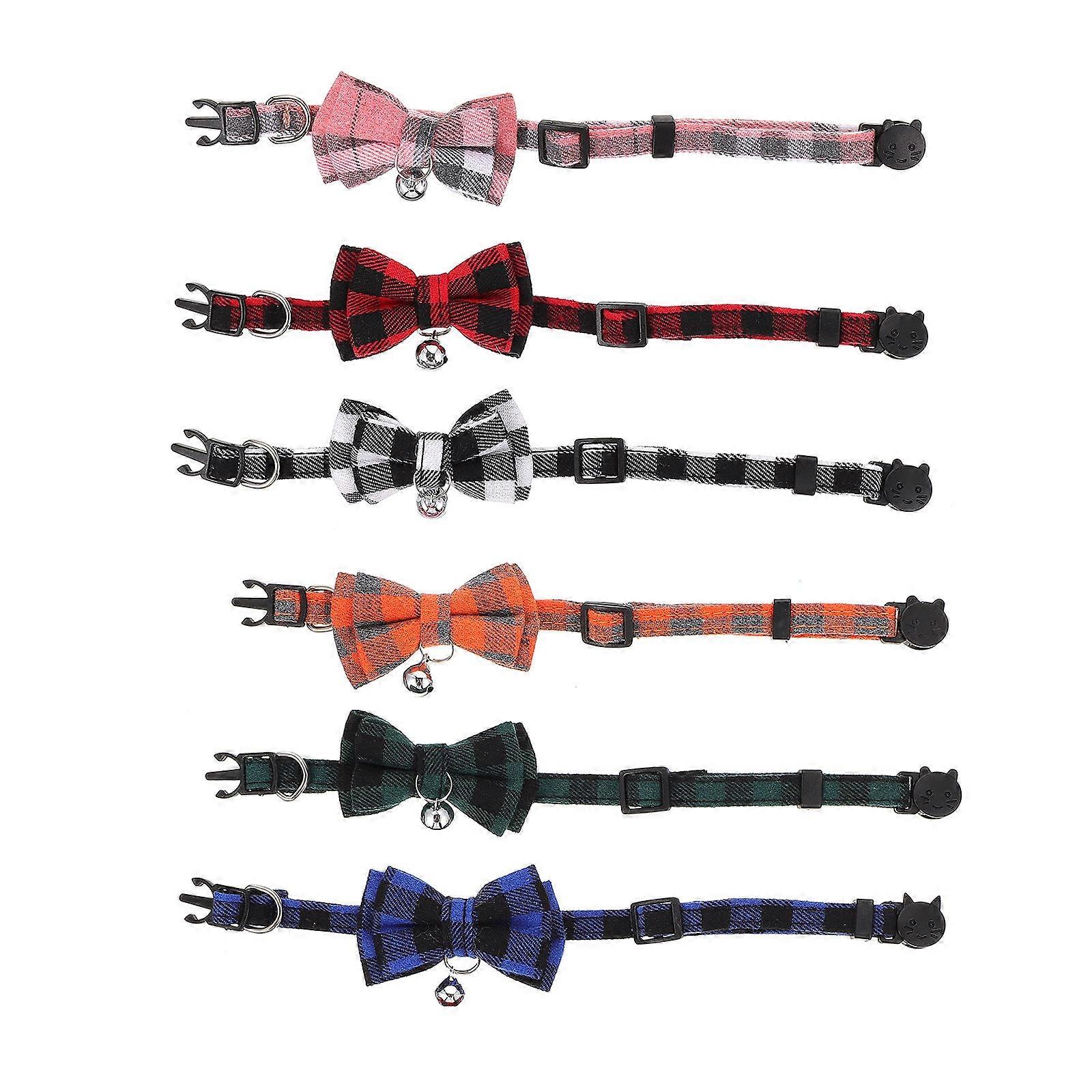 Cat Bow Tie Collars Pet Collars with Bells for Pets 12Pcs Soft Polyester