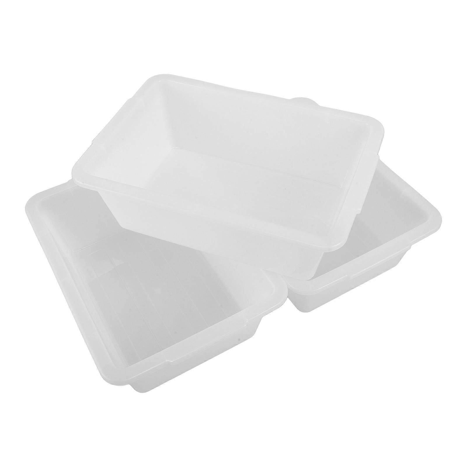 حوض حافلة تجارية حوض غسيل بلاستيكي لمطبخ كافتيريا يستخدم أبيض سهل التنظيف حمل 3Pack