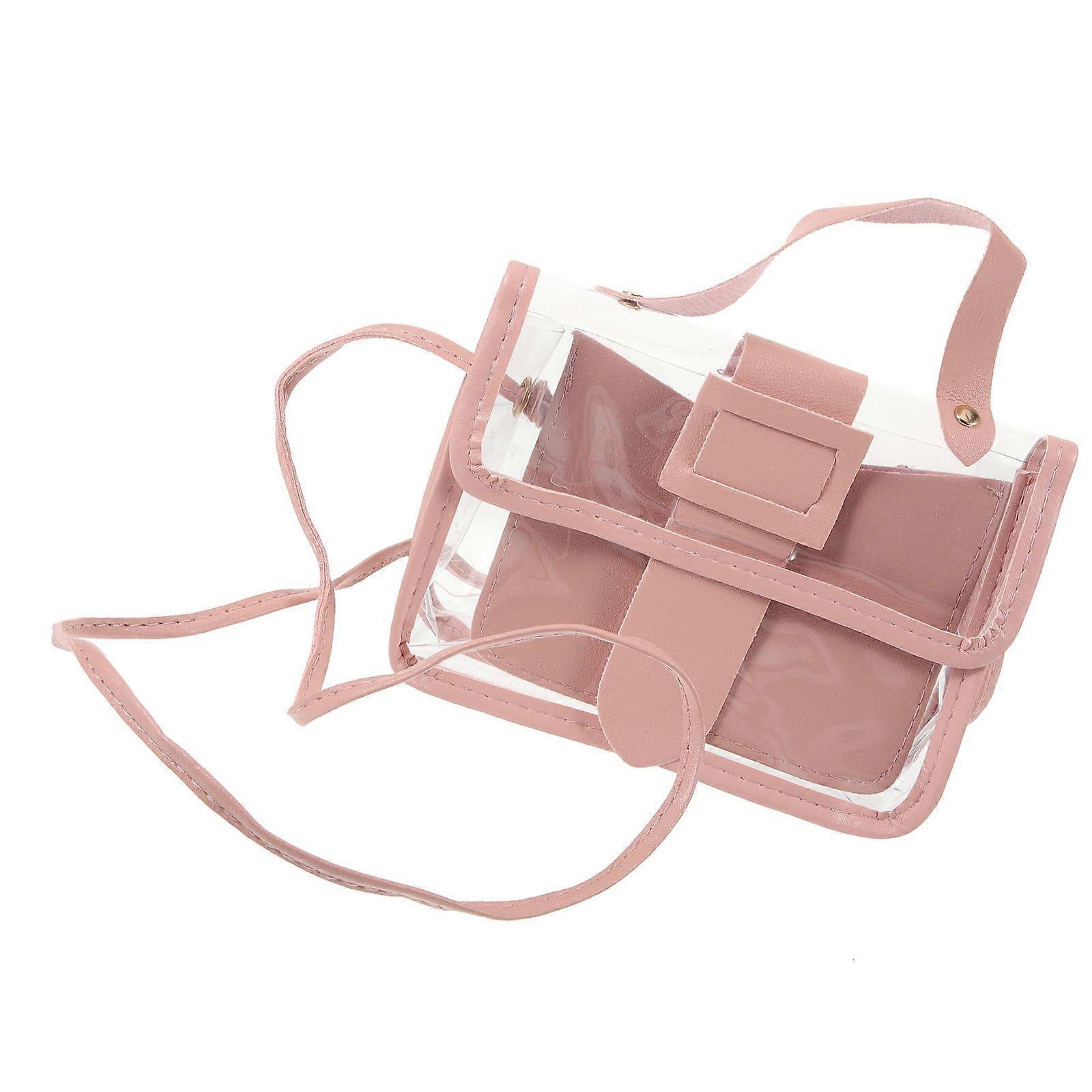 Clear Crossbody Bag Pink Durable Concert Bag for Storage 3Pcs