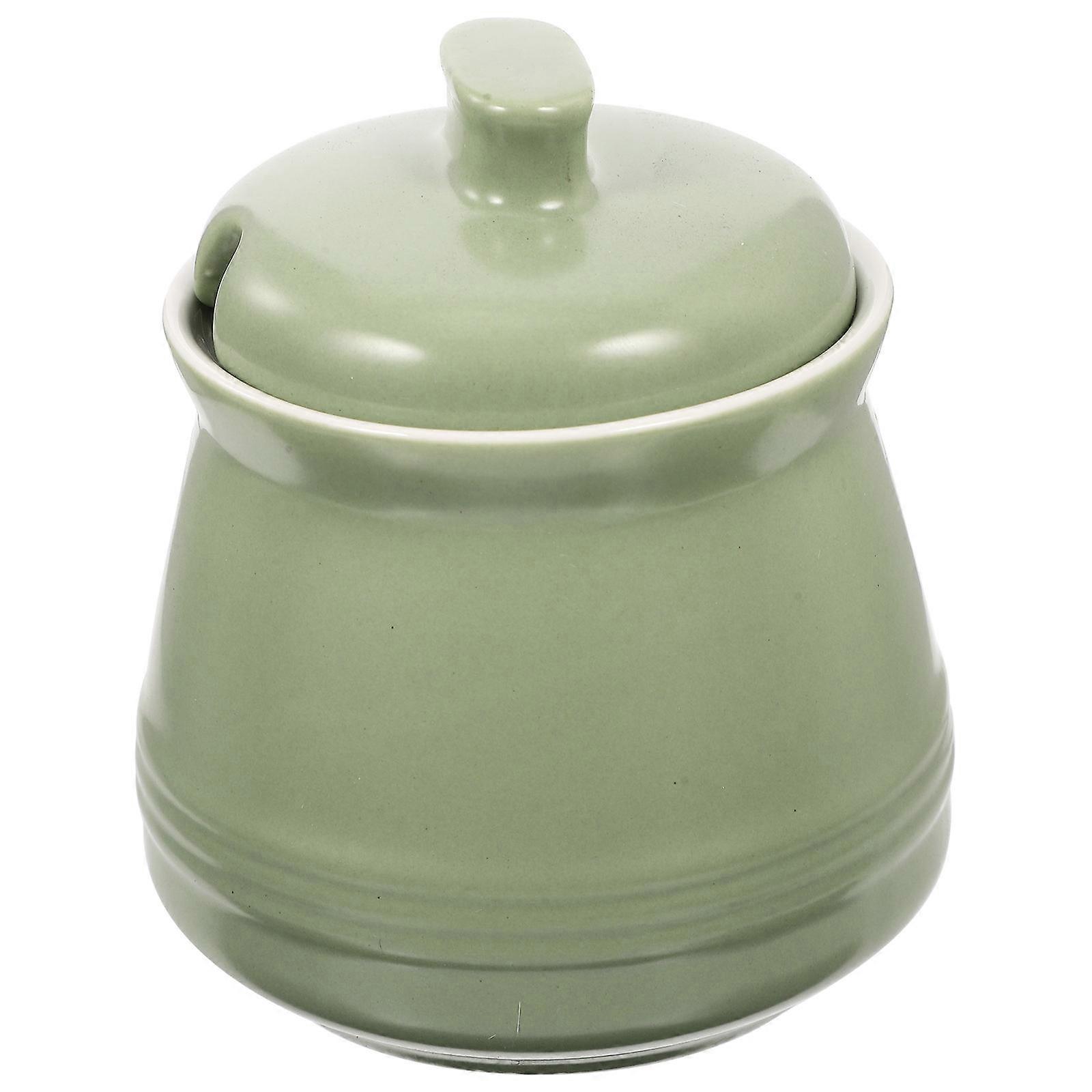 Ceramic Coffee Candy Canister Jar for Storage Use 1Set with Lid Spoon