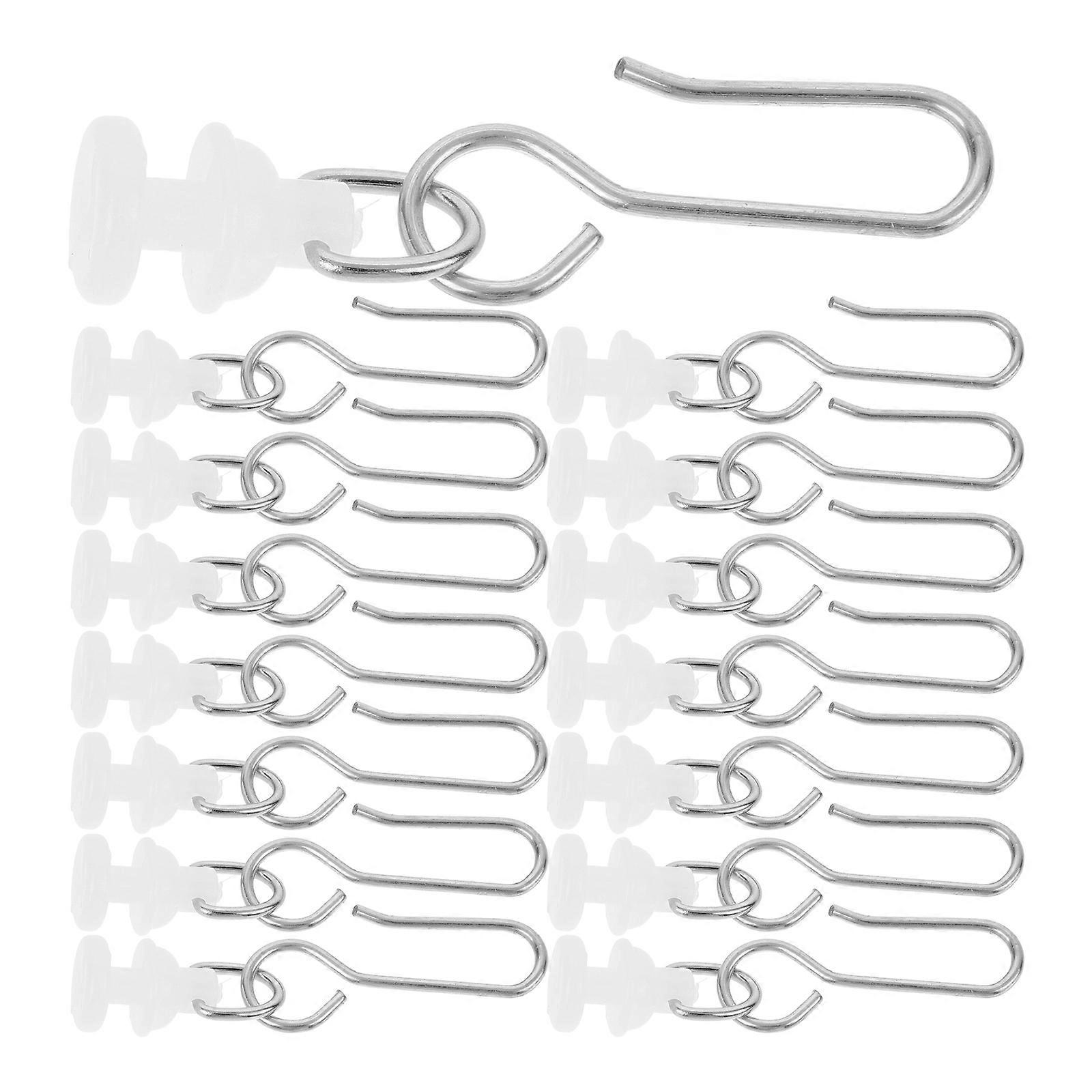 Curtain Rail Hooks Plastic and Metal Shower Curtain Gliders 4Sets