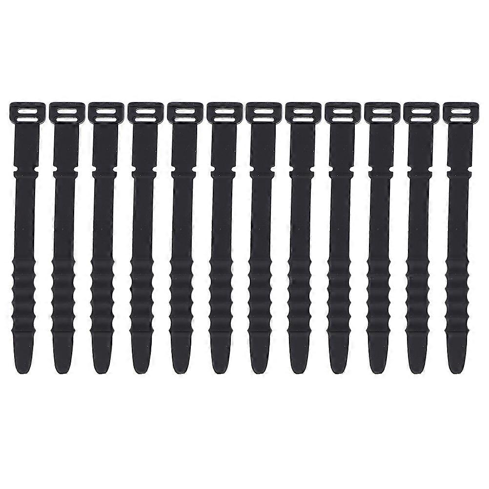 Cable Organizer Silicone Cable Winders Bone Shape for Home Desk Black Cable Management 12Pcs