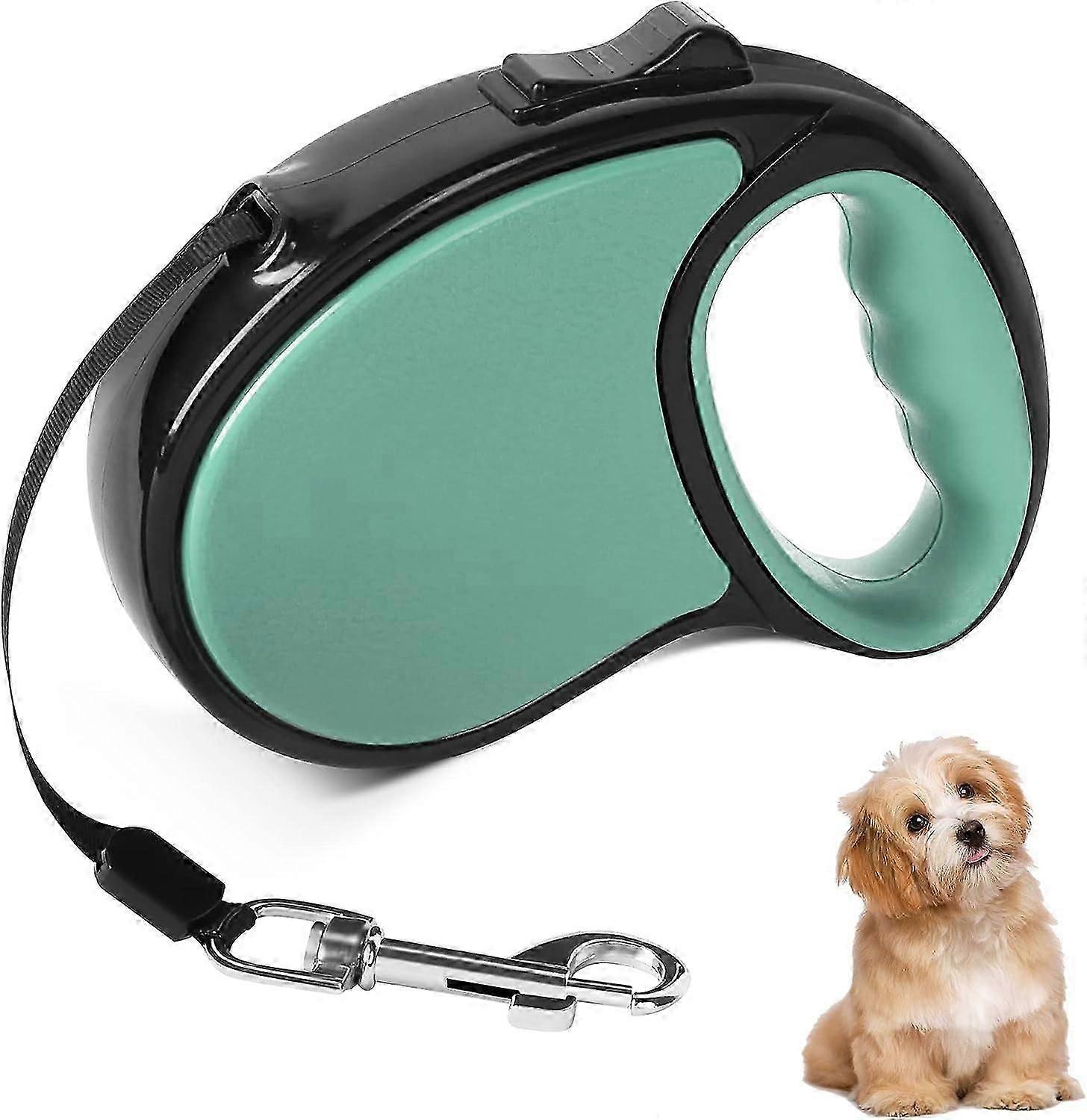 LINJOU Extendable Dog Leads with Anti-Slip Handle, Anti-Tangled(Green)