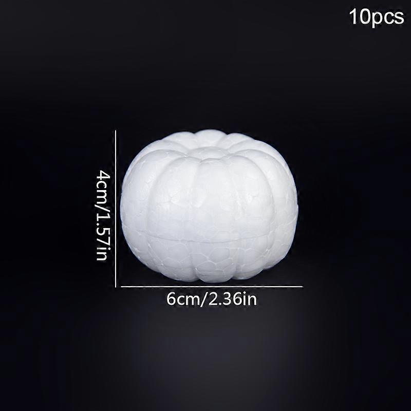 10pcs 6/8cm White Foam Pumpkin Models Polystyrene Styrofoam Artificial Pumpkins Halloween Decoration DIY Handmade Craft for Kids