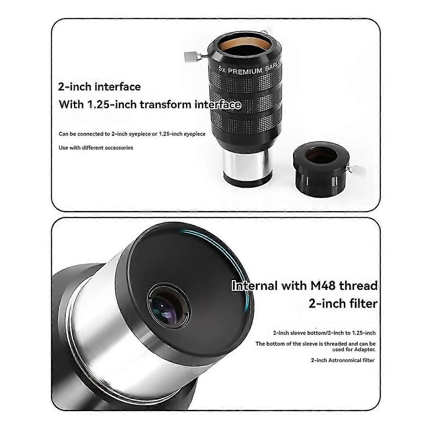 Pour l’oculaire de Barlow 2