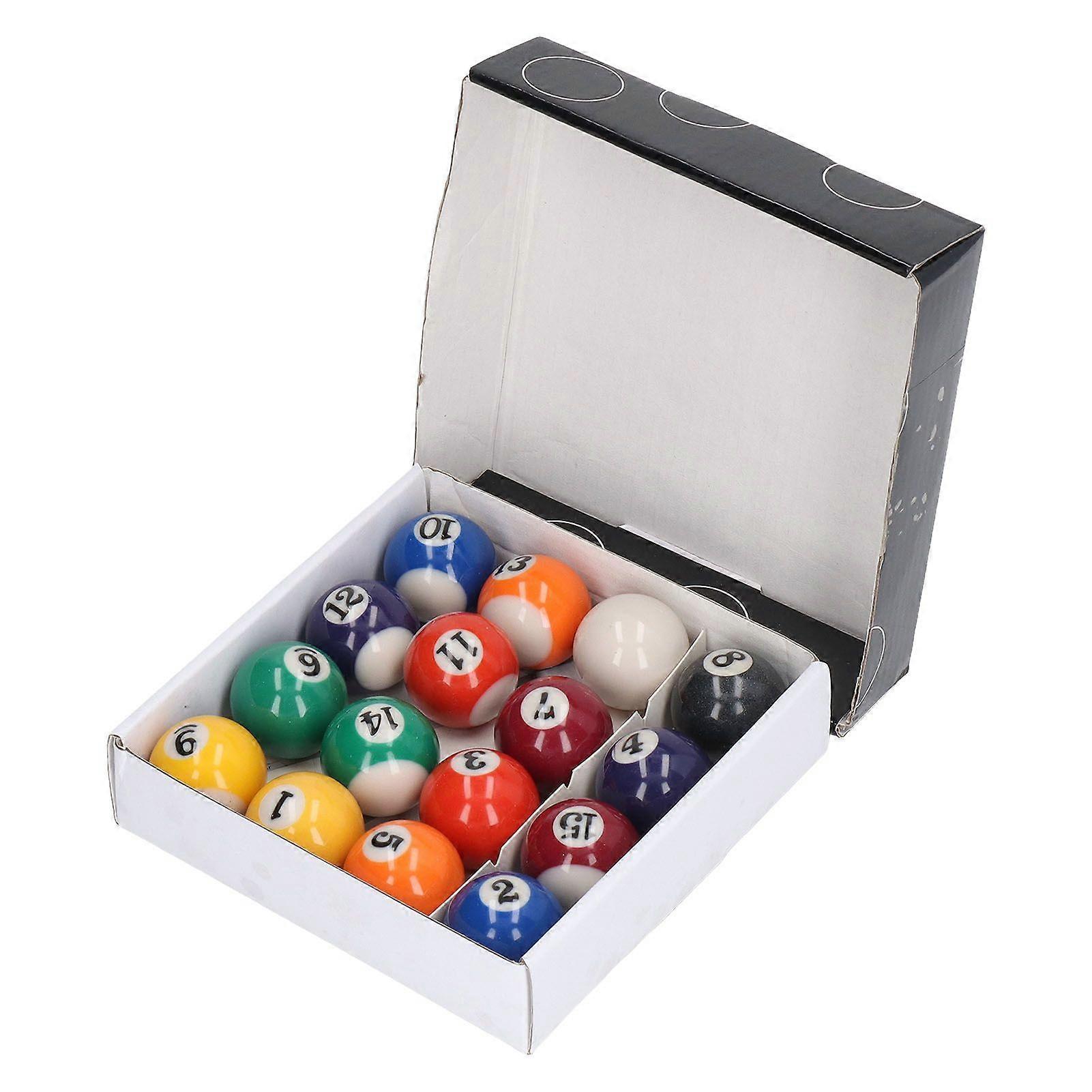 16pcs Mini Billard Balls Impact Resistant Eco Friendly Resin Small Pool Table Ball Set for Kids Game Room 32mm