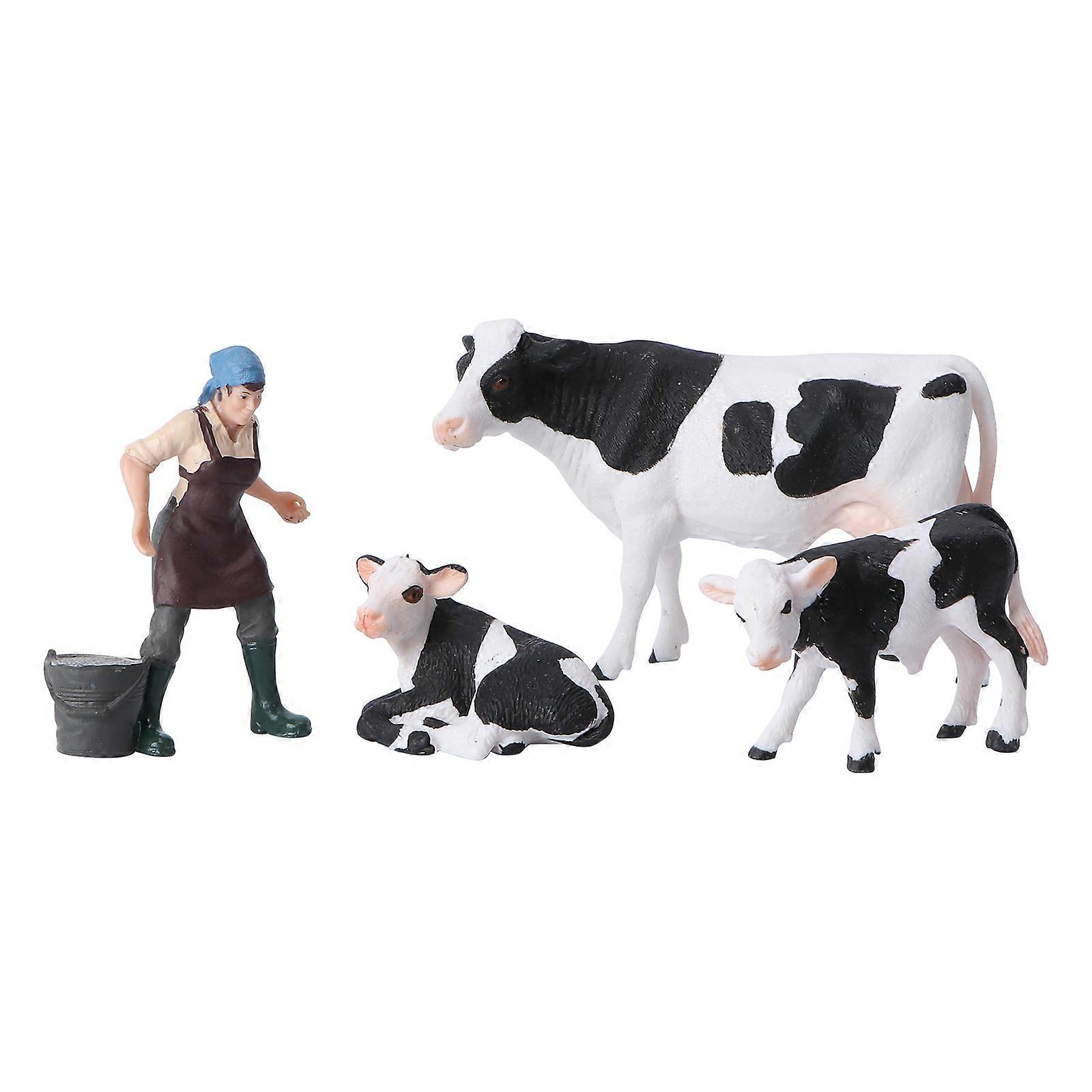 Animal Model Simulation Animal Toy for Decor 2Sets Kids PVC Ornament