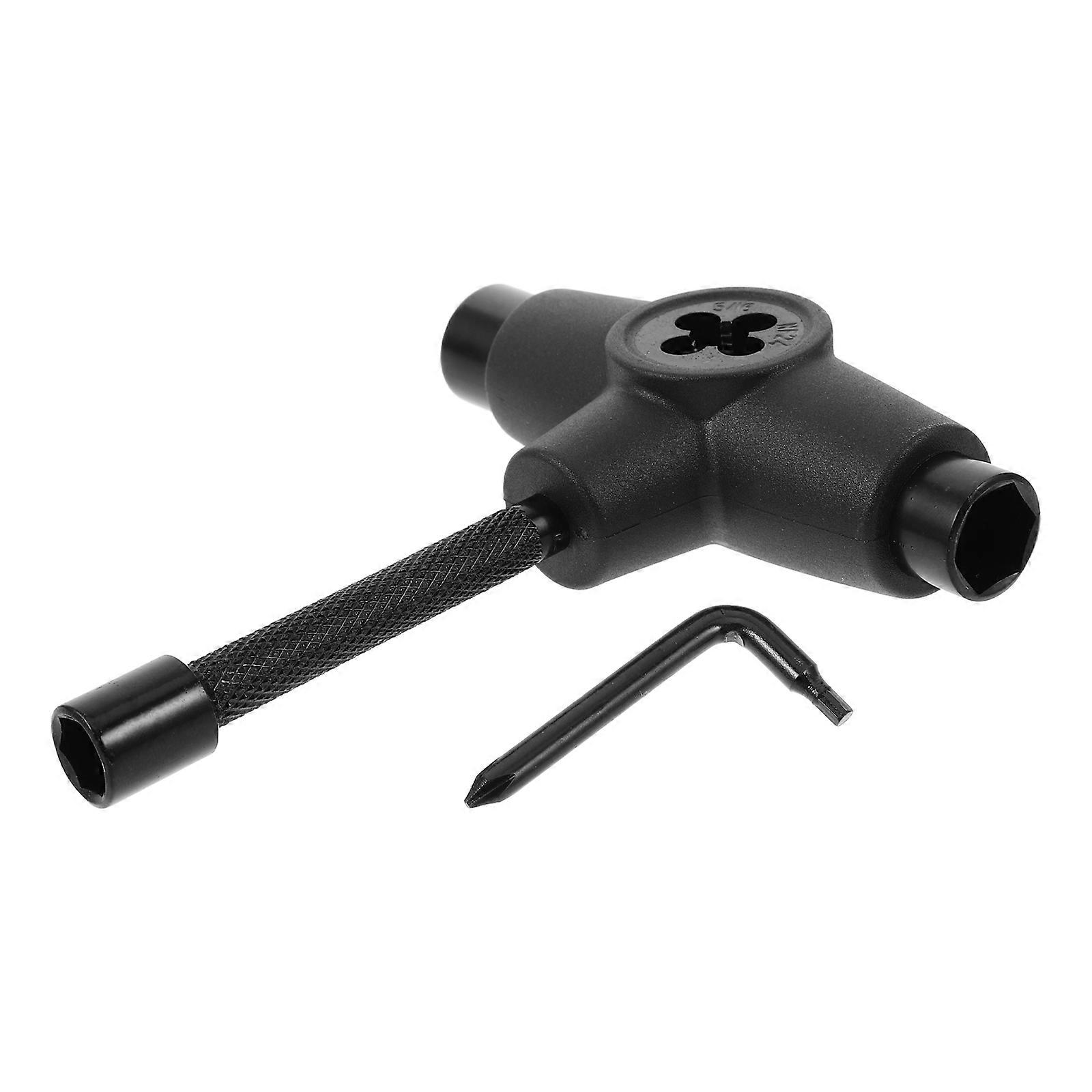 T Shape Wrench Skateboard Tool for Screw Installation 5Sets Black