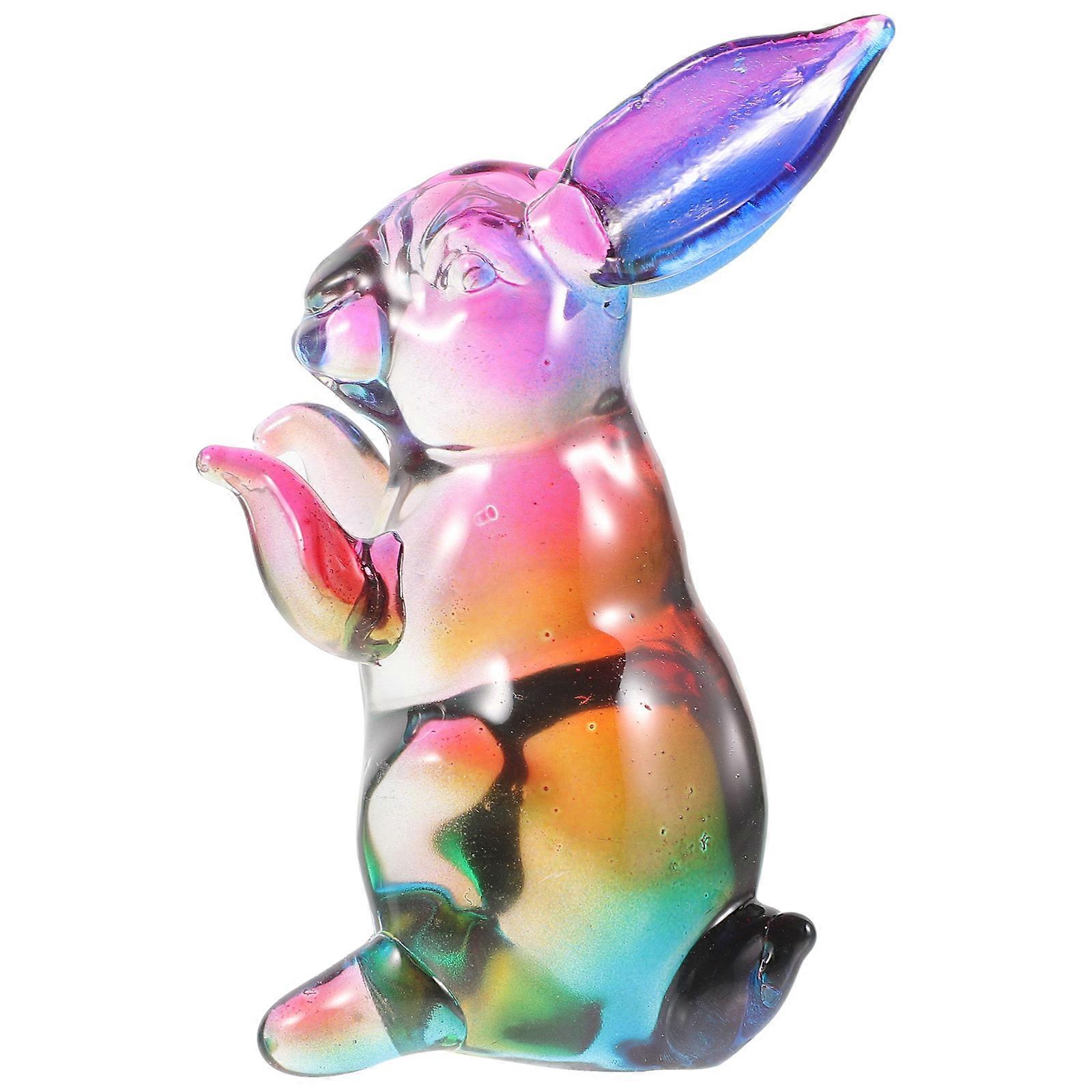 Rabbit Figurine Crystal Bunny Decoration for Decor 3Pcs