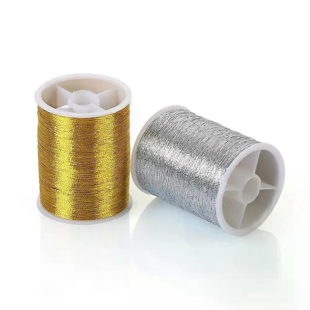 100m/roll Gold/Silver Sewing Machine Threads Durable Overlocking Polyester Cross Stitch Strong Threads Embroidery Sewing Supplie
