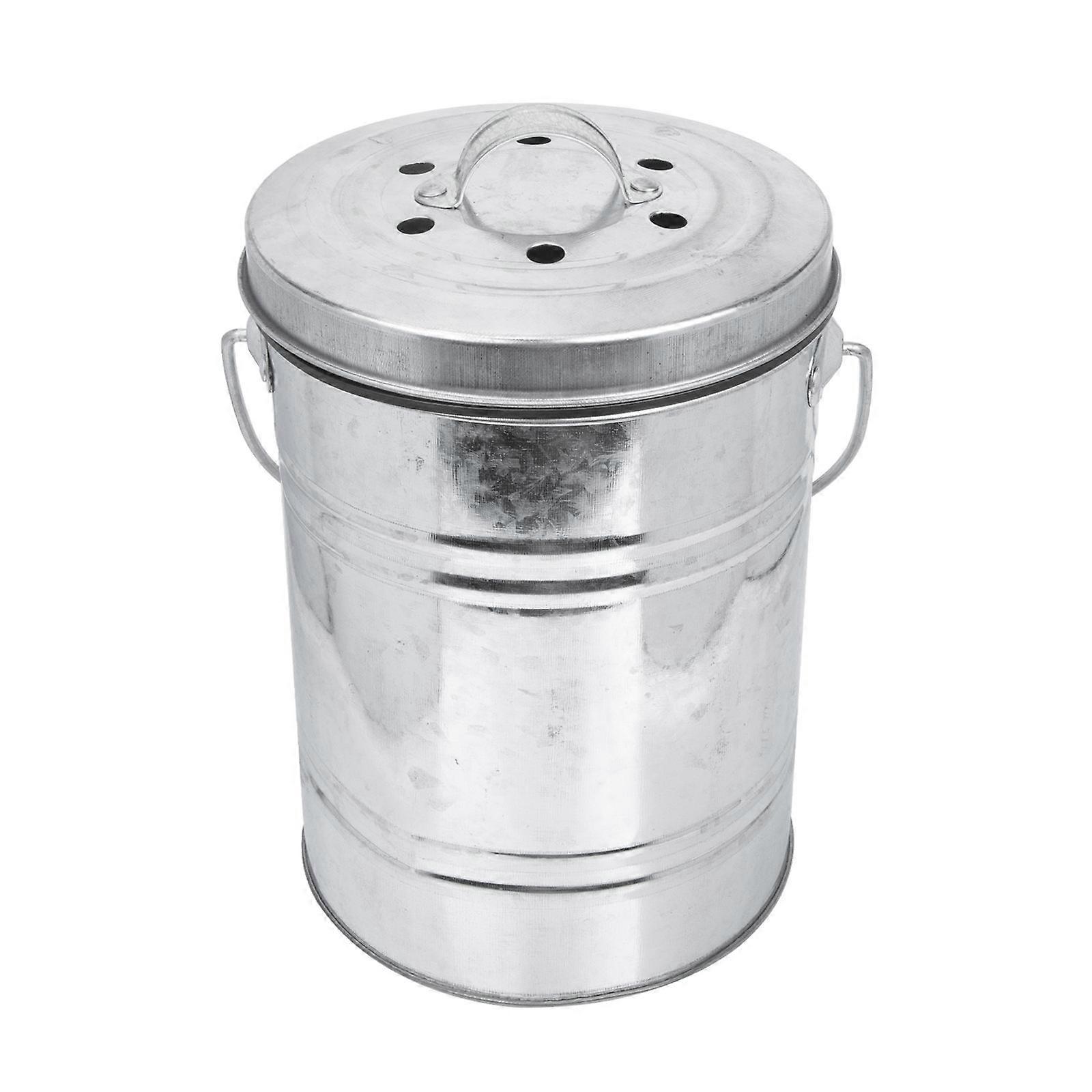 Kitchen Waste Can Small Compost Bin Odor Prevention Silver Engineered for Kitchen Cleaning 1Pcs