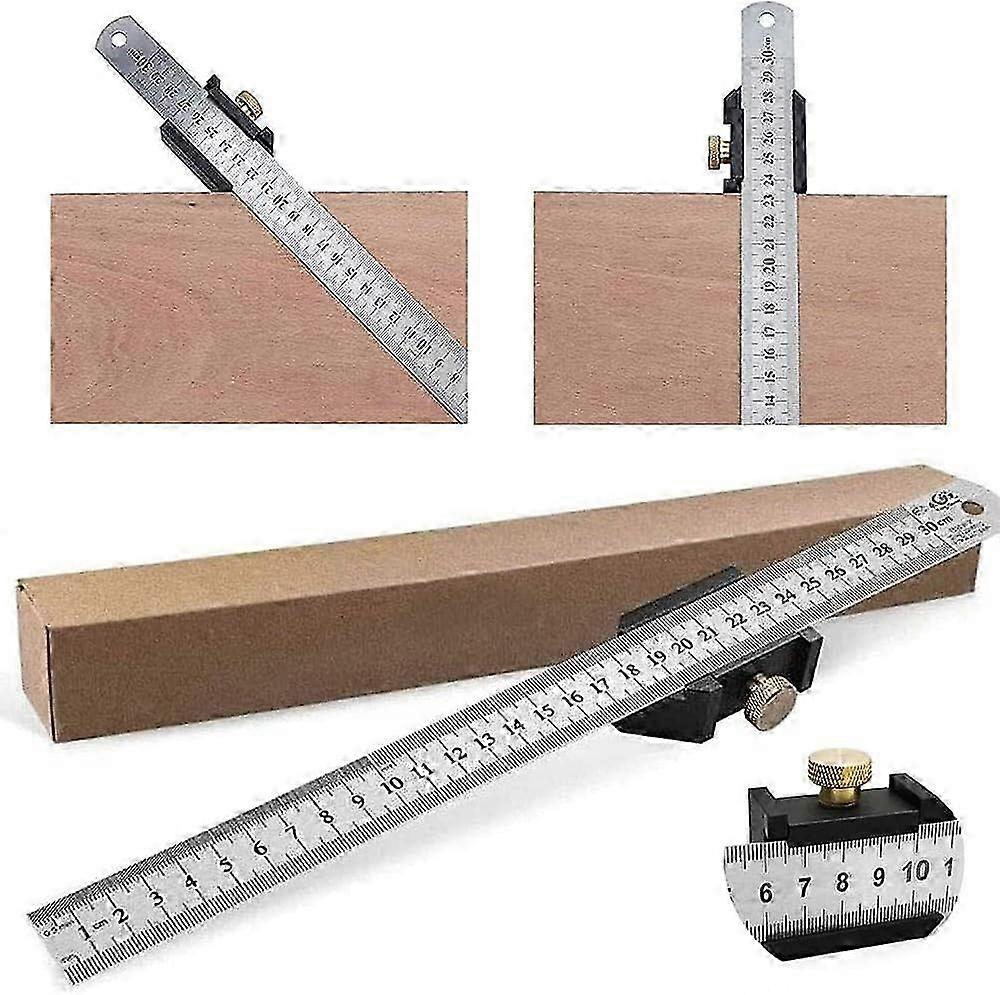 Professional Engineer Tool With Mechanical Pencil, Precision T-Rule For Right Angled Lines And Parallel Markings, Stainless Steel Marking Tool With 20