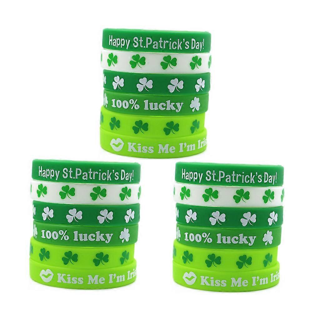 Party Bracelets Clover Silicone Wristband for Wearing 36Pcs Random Colors