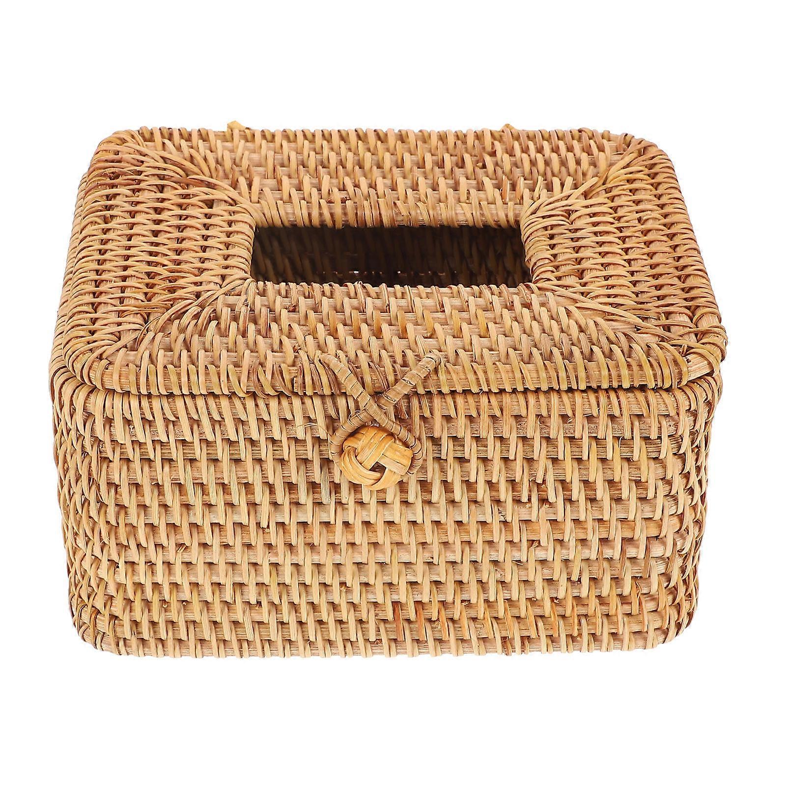 Brown Practical Tissue Holder for Home Use 2Pcs Storage Box