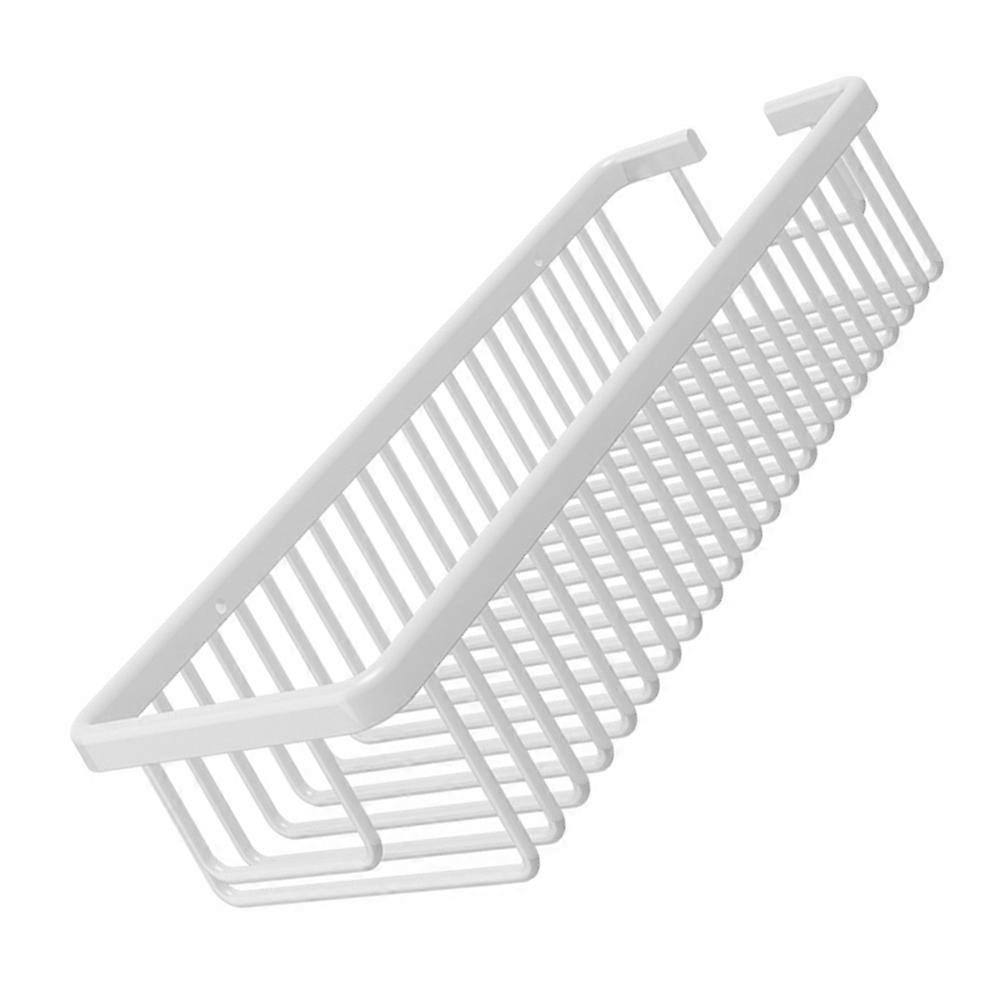 Practical Wall-mounted Aluminum Rack 2Pcs Storage Solution For Bathroom Shower Room Space-saving Design White Color