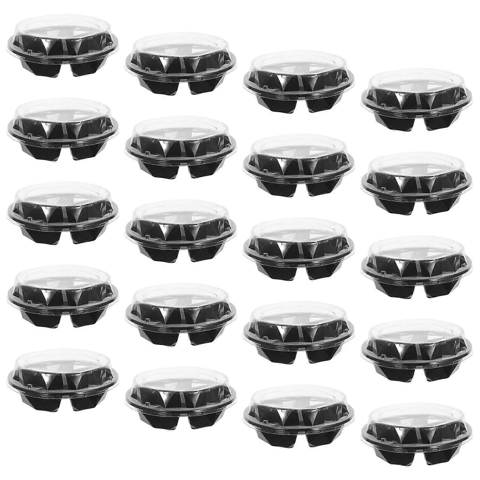 With Lids Takeout Box For Home Office Use 18.00X18.00X7.00CM Appetizer Platter Spill Prevention 20Pcs