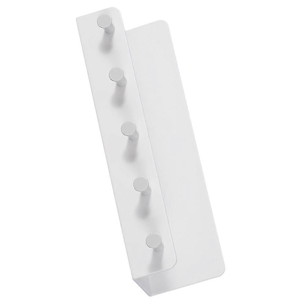 Key Storage Rack 5Pcs Wall Mounted Key Holder For Home And Office Use With Rectangular Shape And White Color
