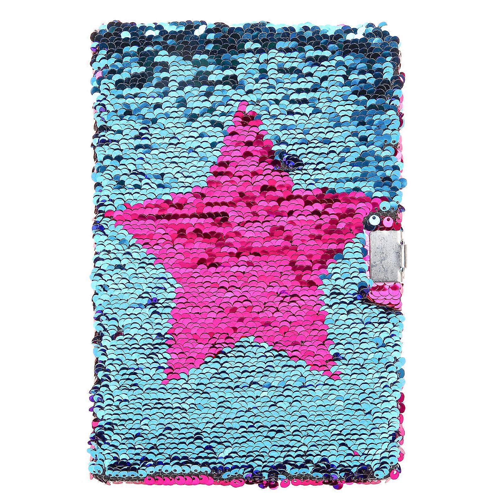 Star Sequins Journal for Kids Writing Diary with Lock 3Pcs Set