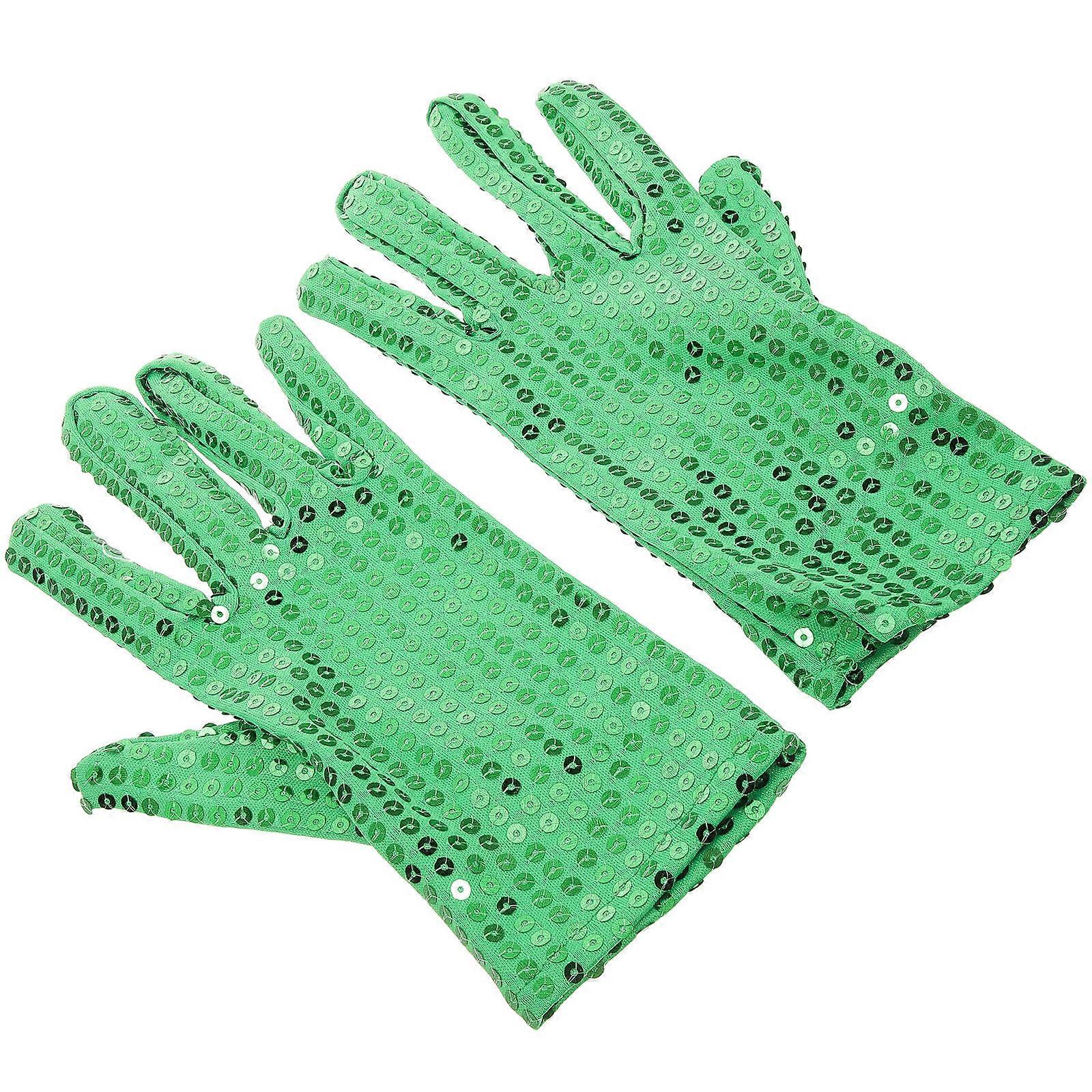 Green Dancing Gloves Performance for 5Pairs Ideal for Stage Party