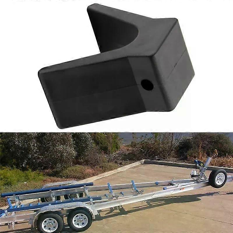 A21F-V-Style Boat Trailer Bow Stop Block Trailer Rubber Bow Stop Non Marking Mounting Hole 2 Inch Width 4 Inch V-Span