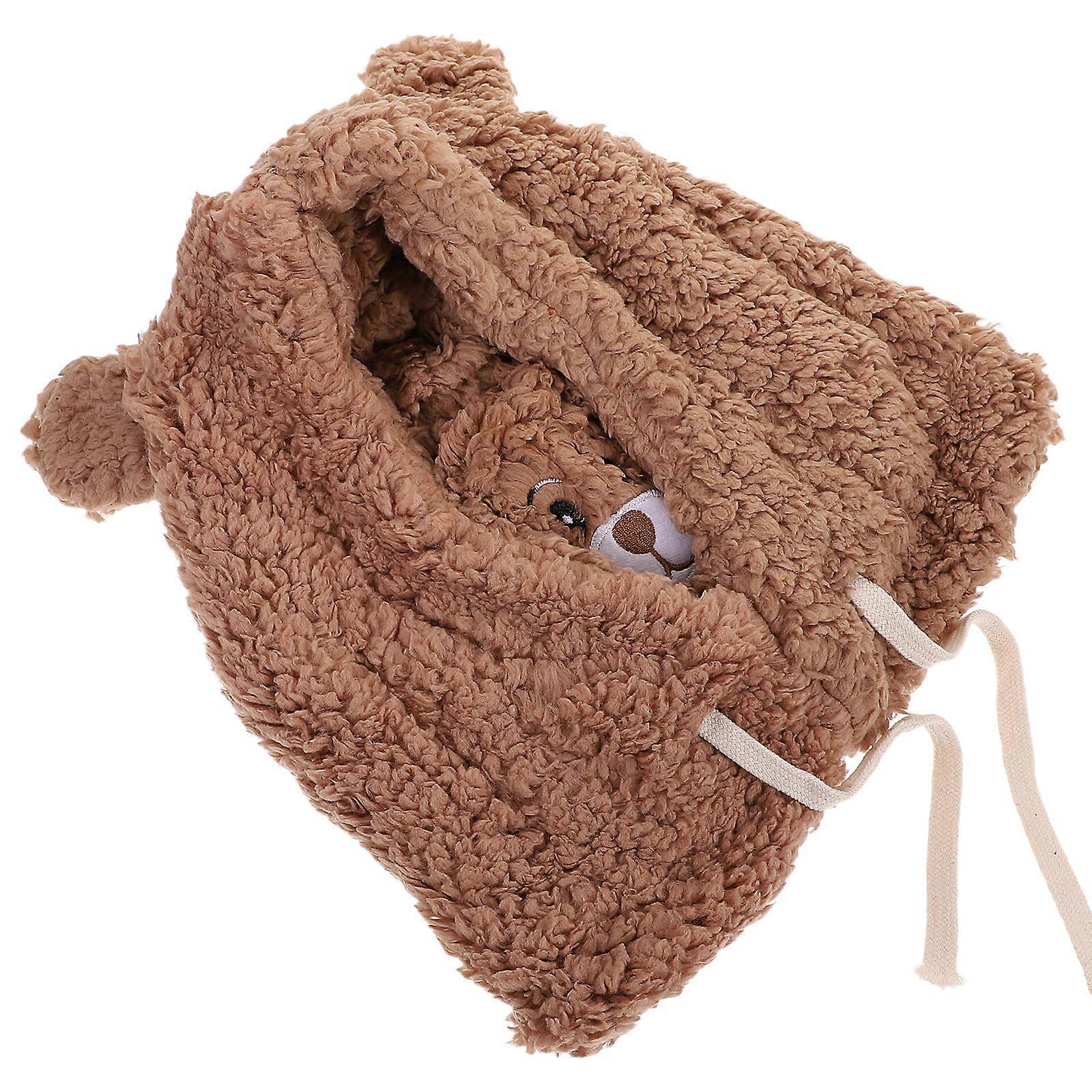 Stuffed Animal Bear Hat Plush Hat for Winter Warmth 4Pcs Set