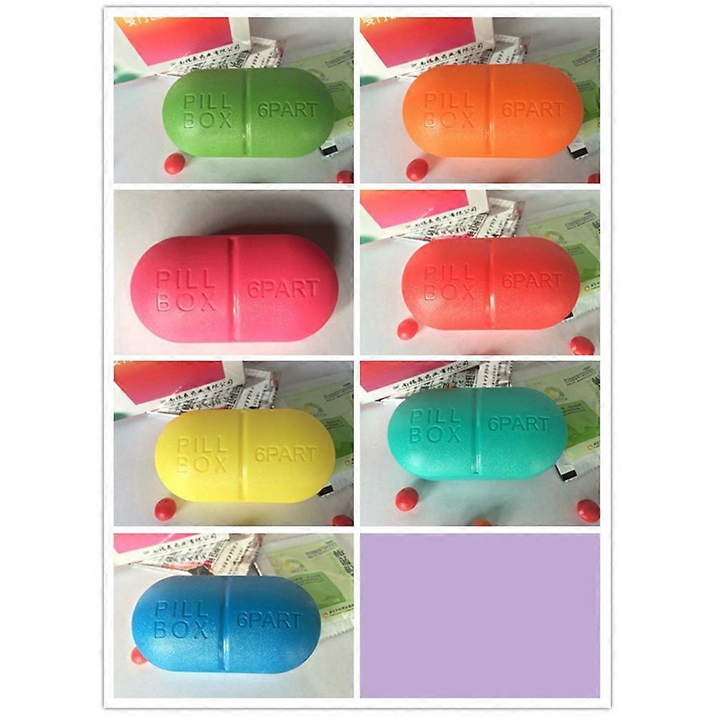 Red Pills Box Organizer for Outdoor Use with 6 Removable Compartments