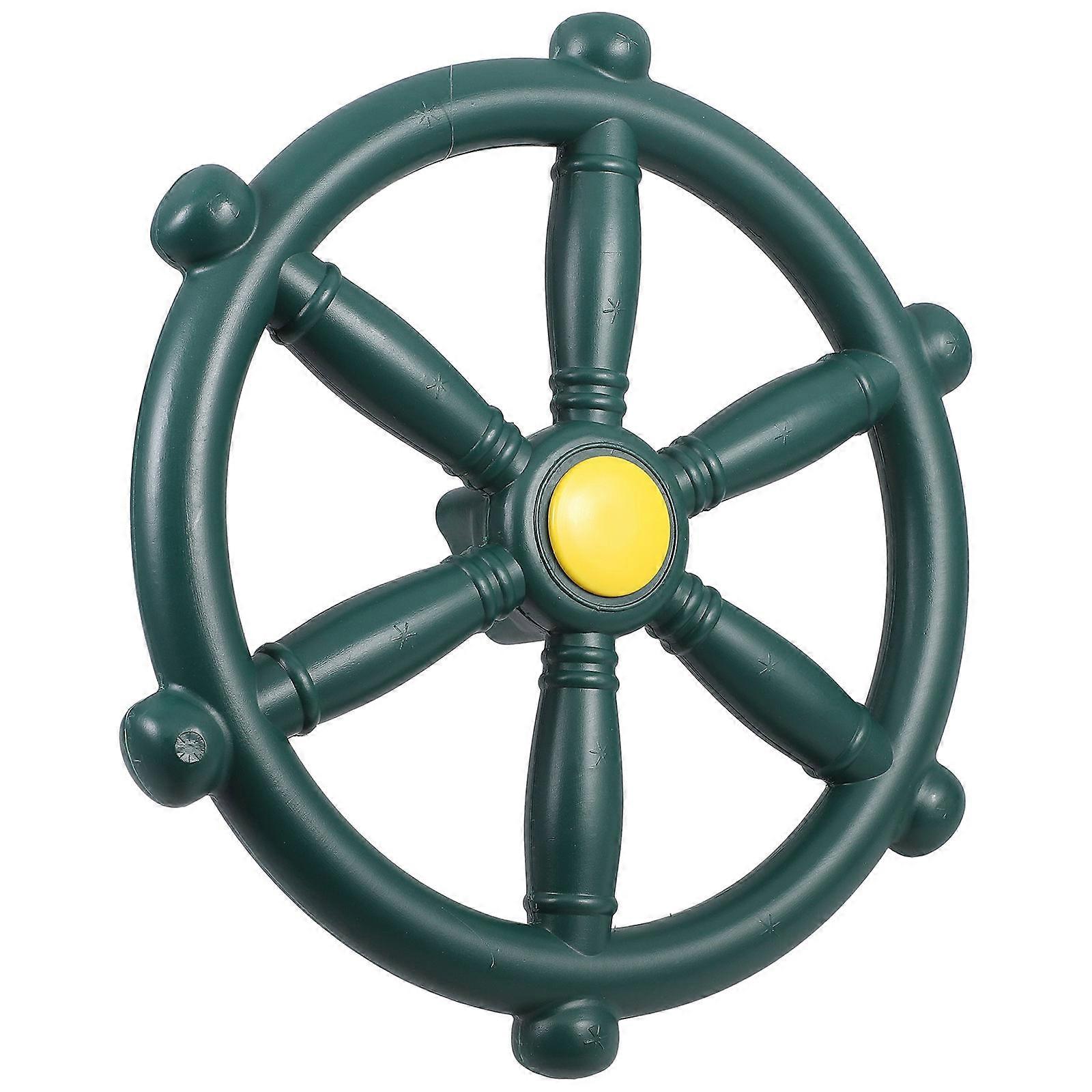 Green Pirate Ship Steering Wheel for Swing Playset Attachments 3Pcs PP