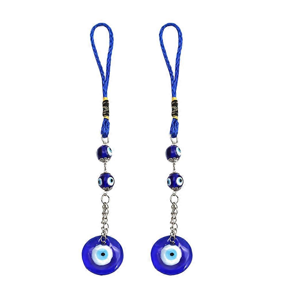 Key Chain Charm Decorative Evil Eye Key Chains for Car Keys Assorted Color Zinc Alloy with Glass Material 2Pcs