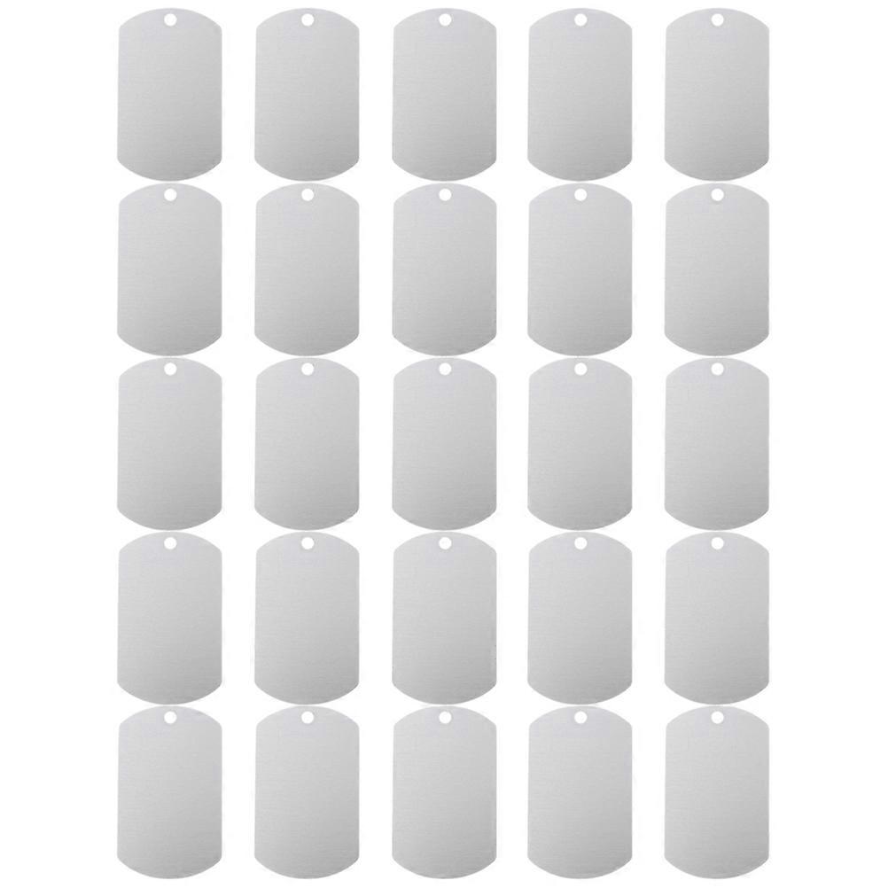 Aluminum Dog Tags for Pets 75 Pcs Rectangular Silver Identification for Outdoor Use