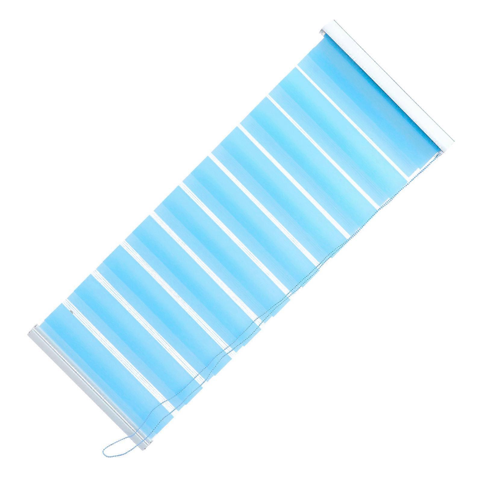 Bathroom Use No Drilling Roller Blind with Blackout Feature in Sky-Blue