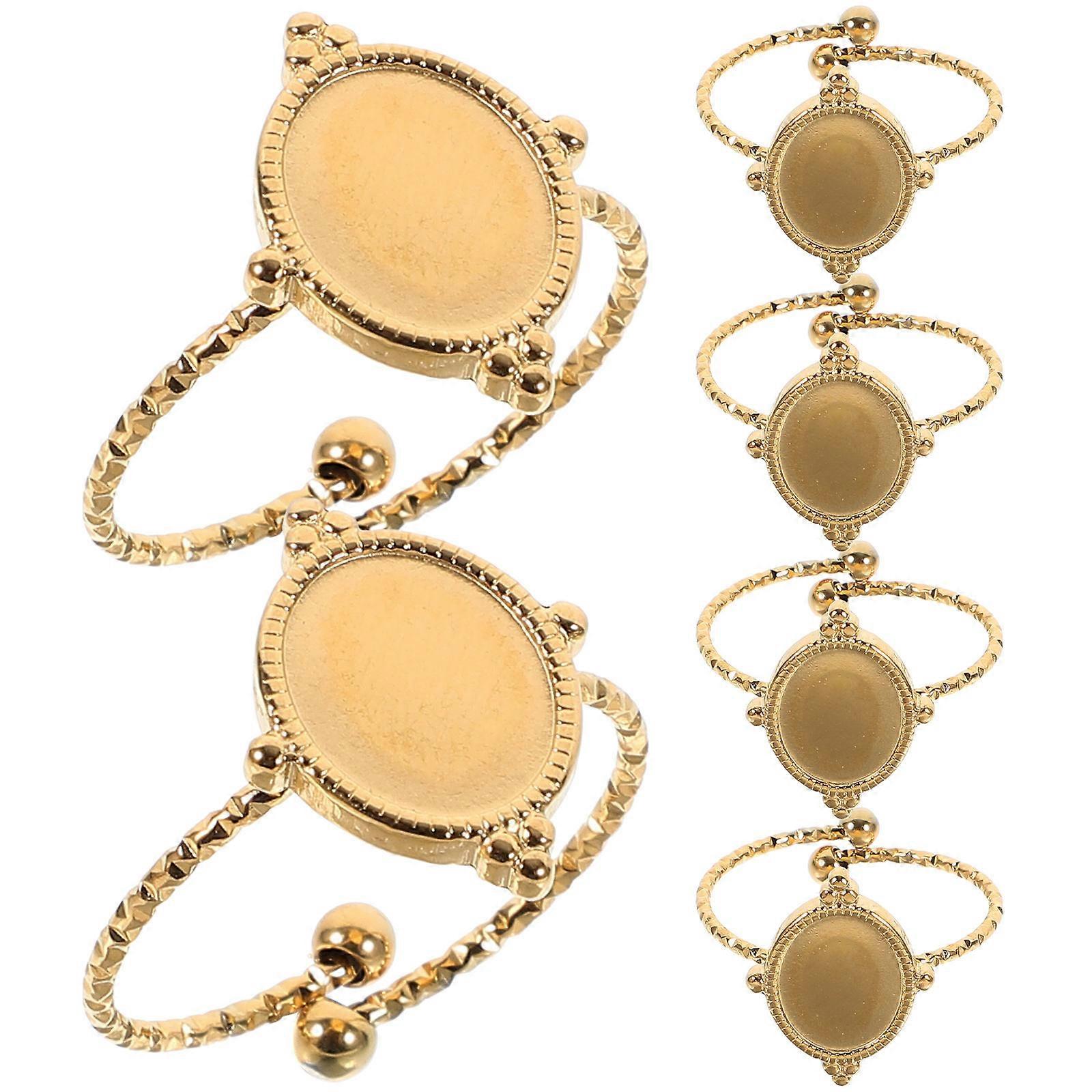 Adjustable Ring Base for DIY Crafts Stainless Steel Ring Blanks 24Pcs