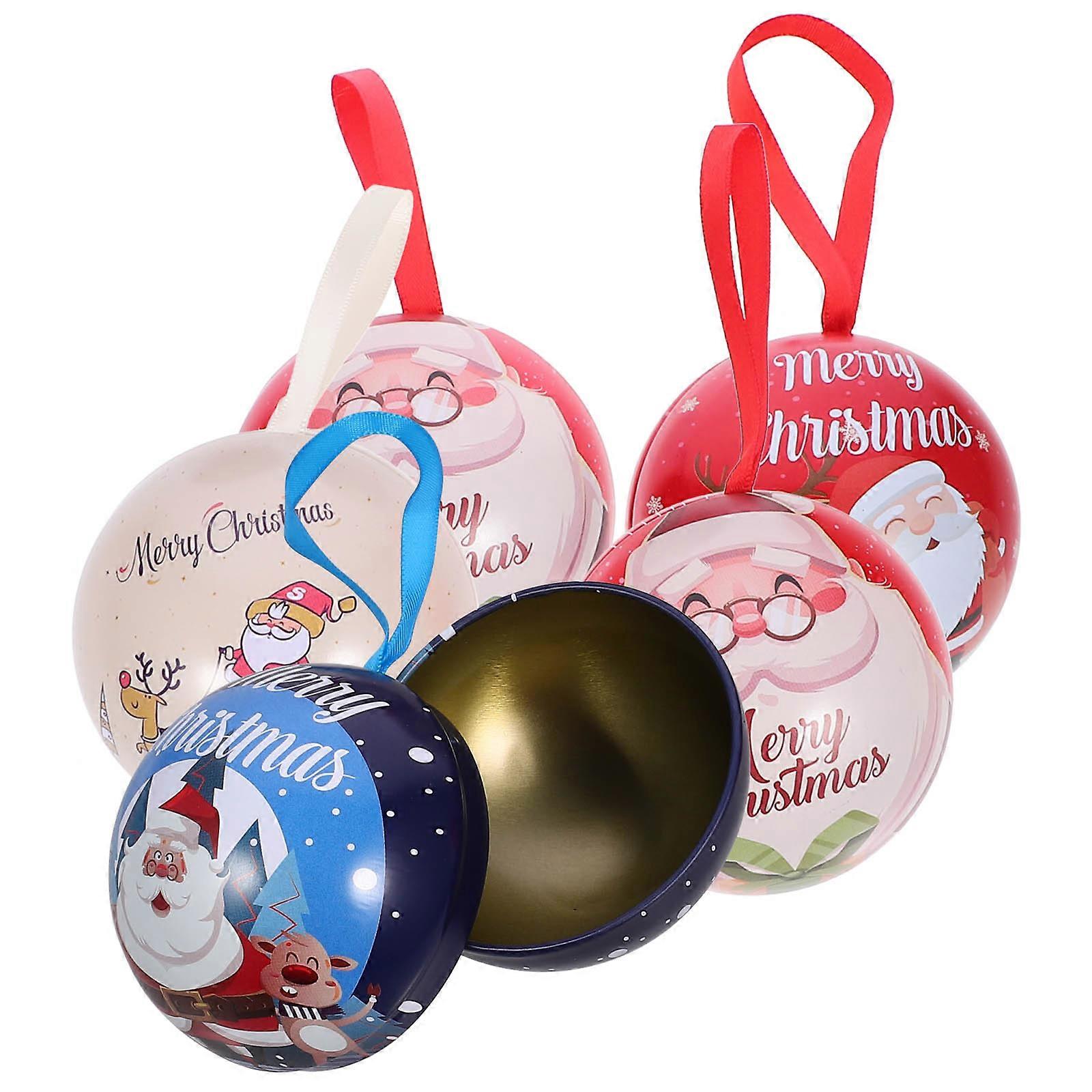 Christmas Tree Hanging Ornaments Metal Shape Boxes 10Pcs