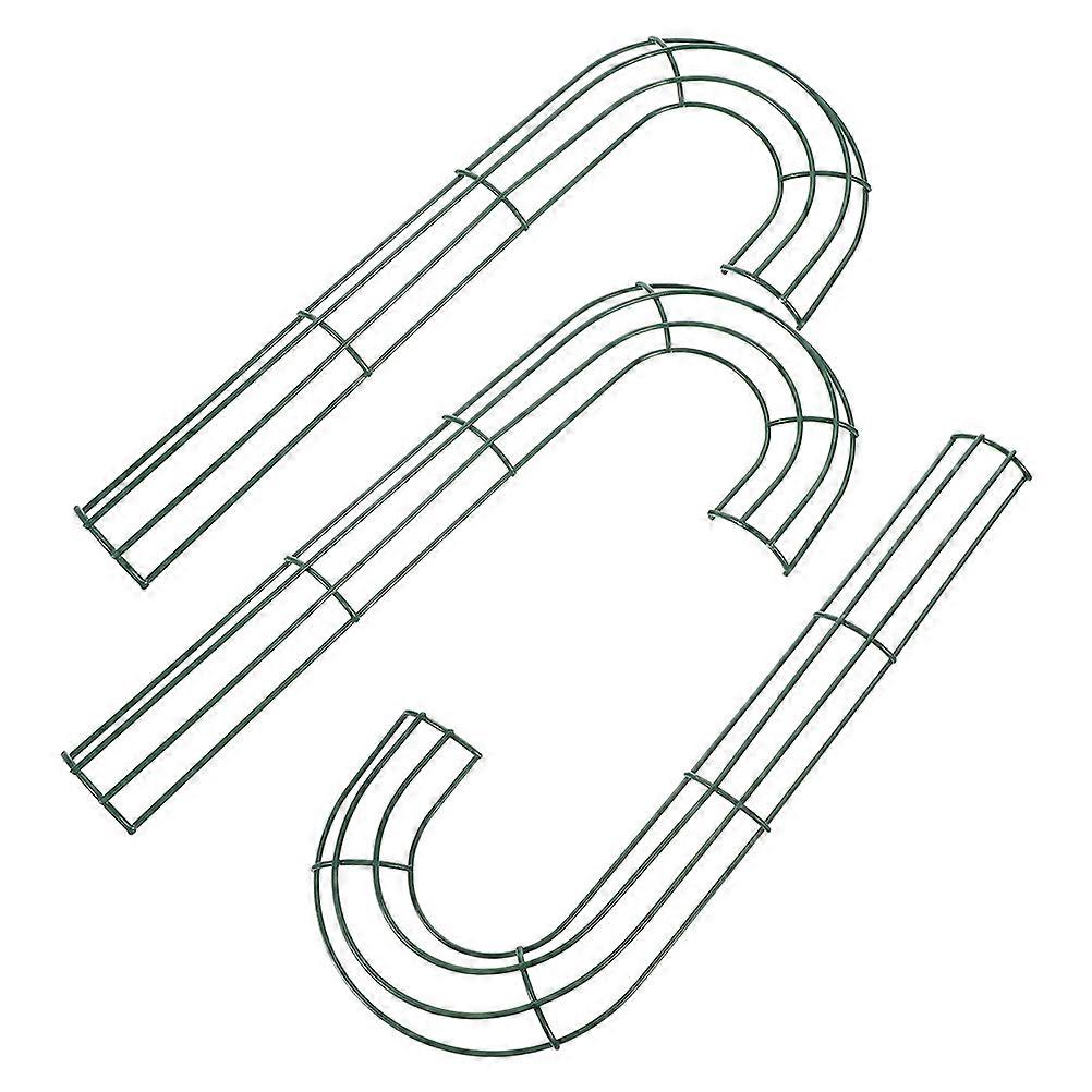 Green Iron Wreath Frame for Candy Cane Holiday Decor 15Pcs