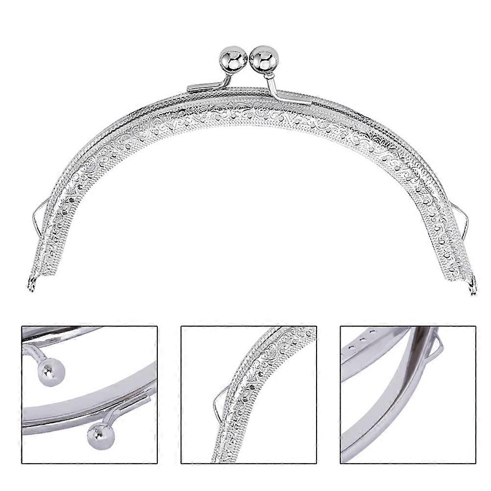 Retro Purse Frame Clasps Iron With Flower Engraving For Women Handbag Components 1Set