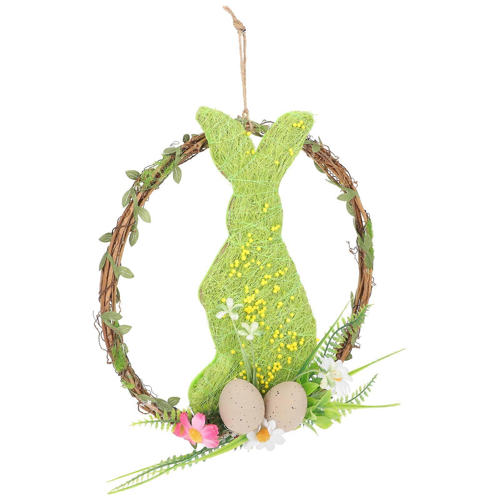 Assorted Easter Wreath Decoration for Spring Door Hanging 2Pcs Set