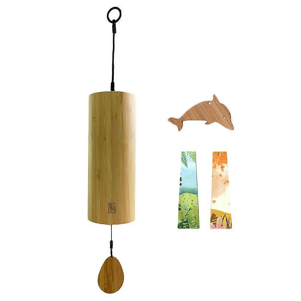 Bamboo Hand-Cranked Wind Chimes with Accessories 3Sets for Meditation