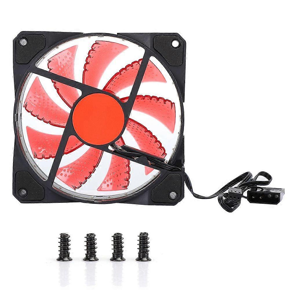 Chassis Fan Computer Cooler PC Accessory 3-Wire 15-Light Mute LED Streamer Colorful 12CM15-Light Red