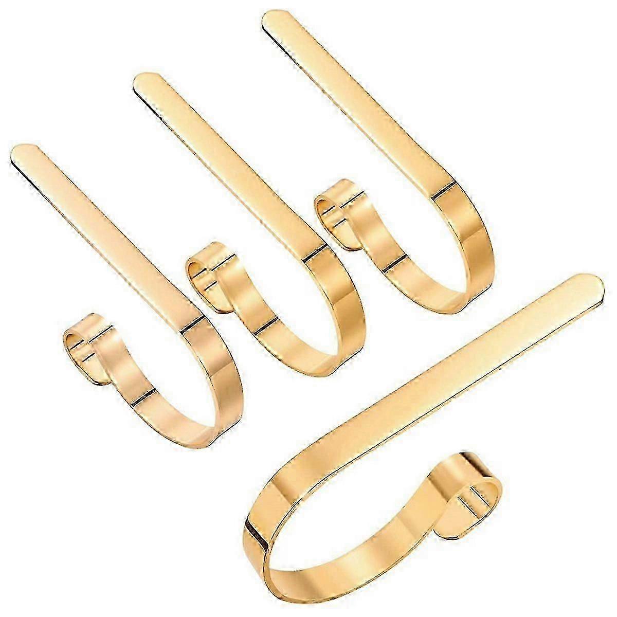 4-Piece Christmas Stocking Holder Hooks for Mantel or Shelf